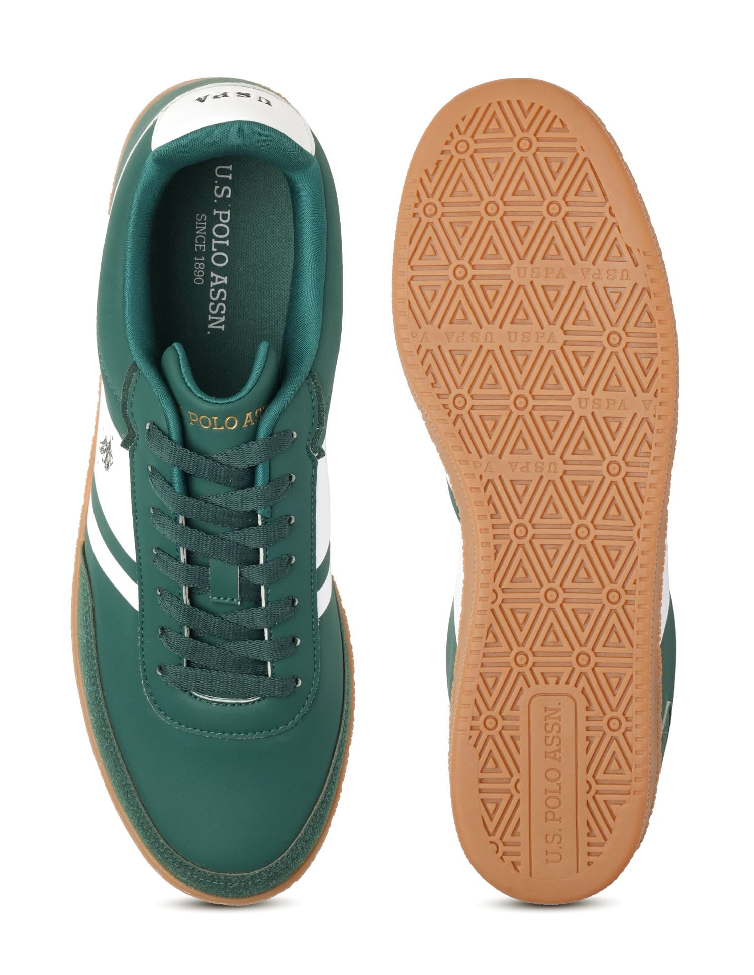 Men Hilton Colourblocked Sneakers Green - U.S. Polo Assn. India | Large