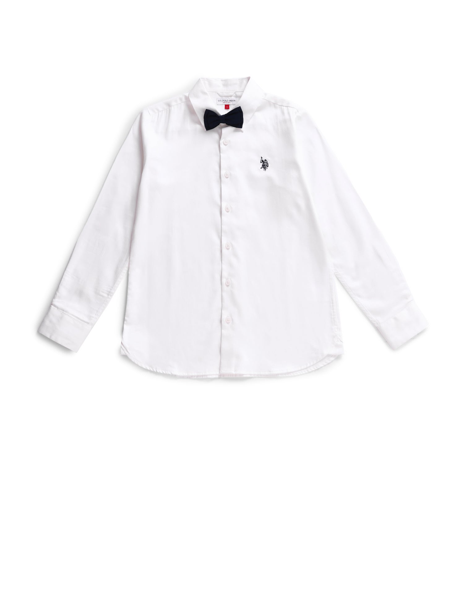 Boys Solid Sateen Shirt White - U.S. POLO ASSN. | Large