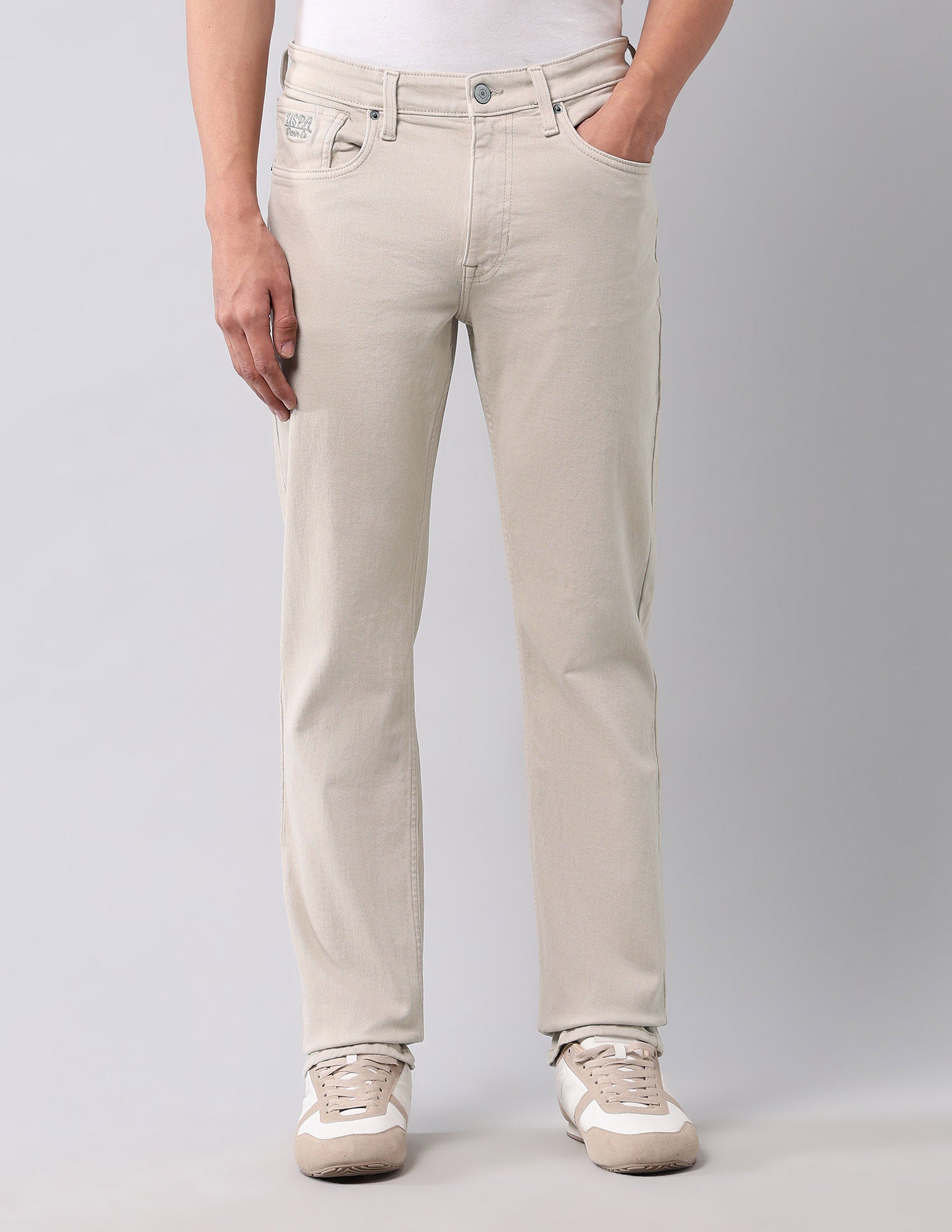 Harold Slim Straight Fit Beige Jeans Light Beige - U.S. POLO ASSN. | Large
