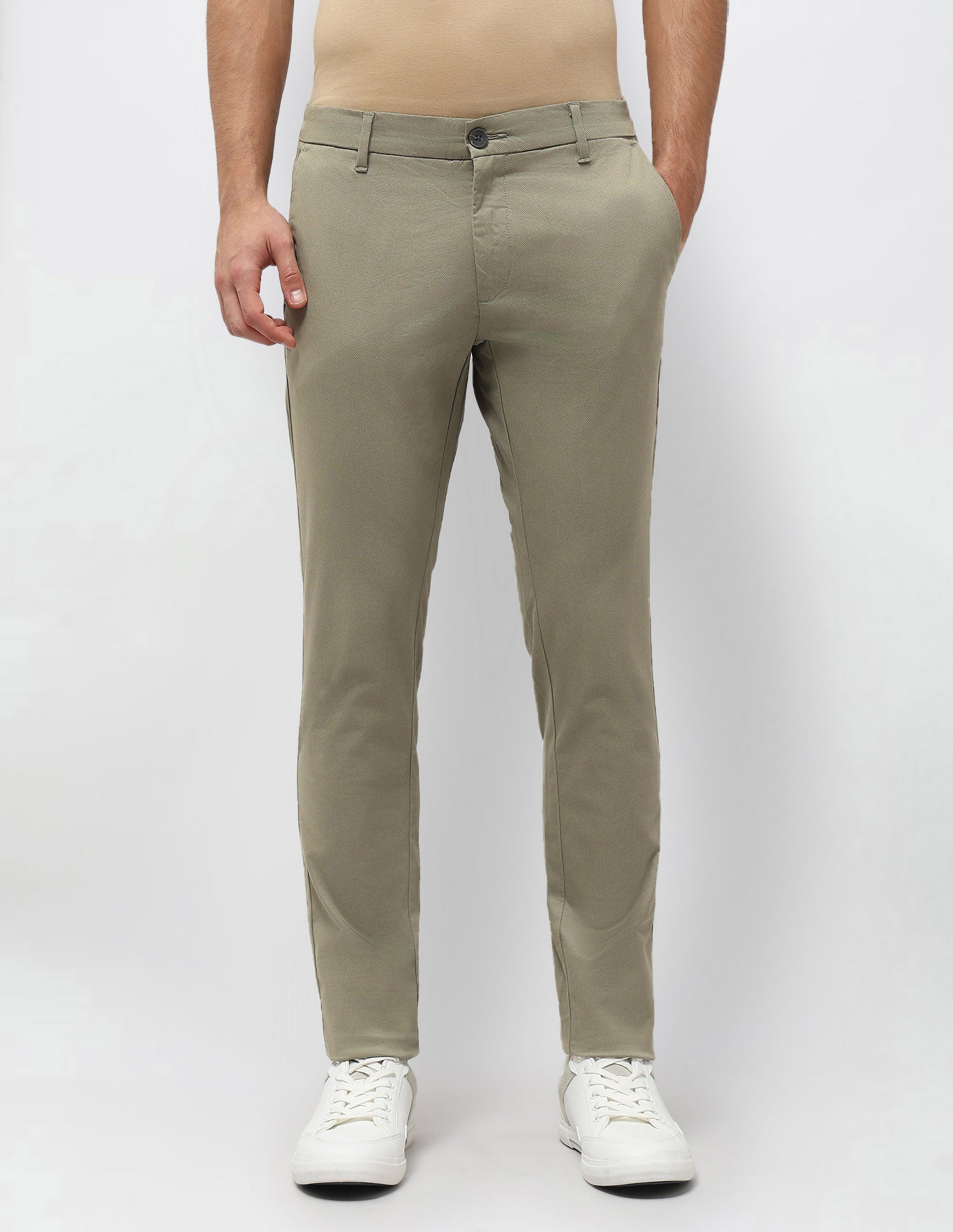 Austin Slim Fit Satin Trousers Sage - U.S. POLO ASSN. | Large