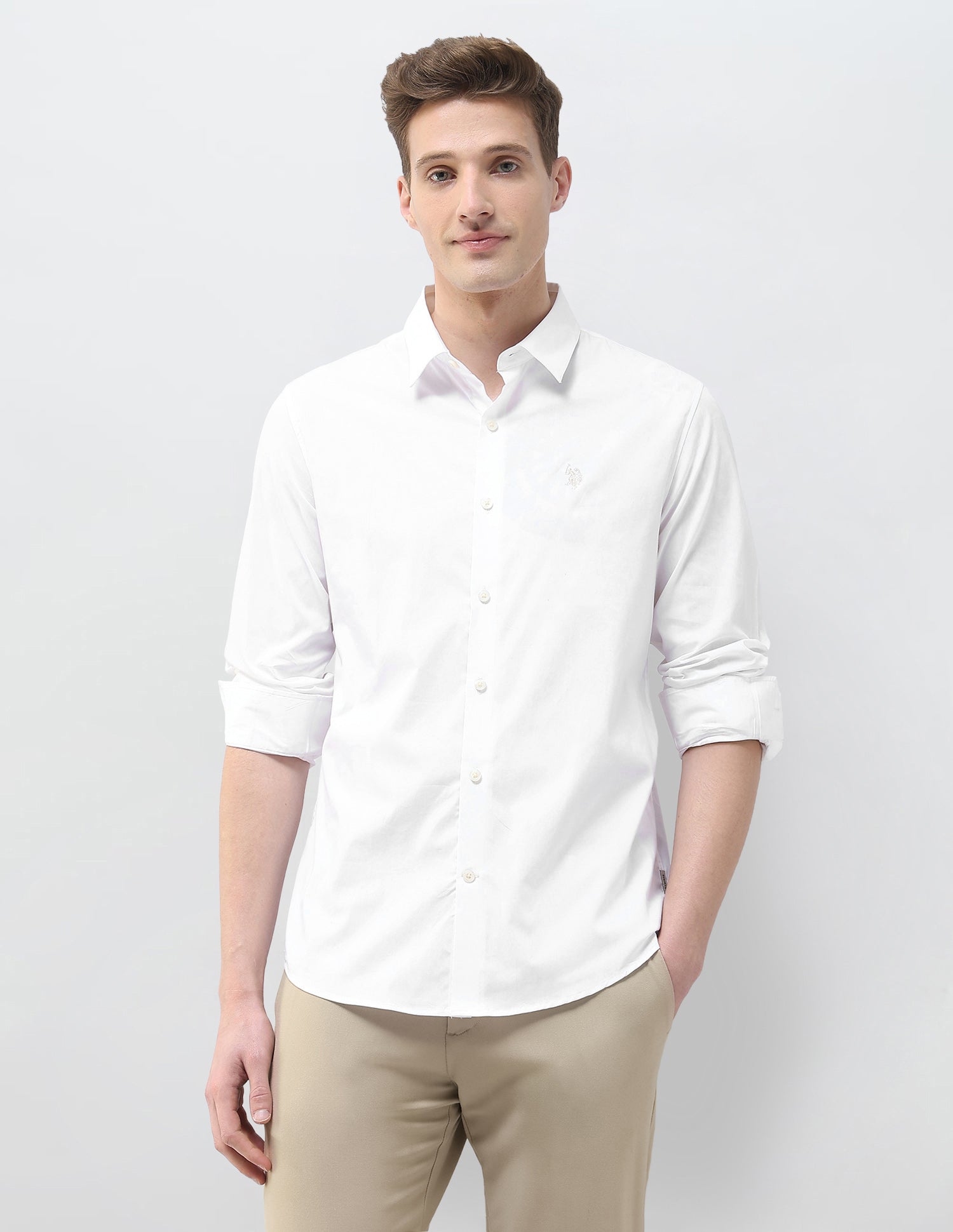 Poplin Black & Gold Shirt White - U.S. Polo Assn. India | Large