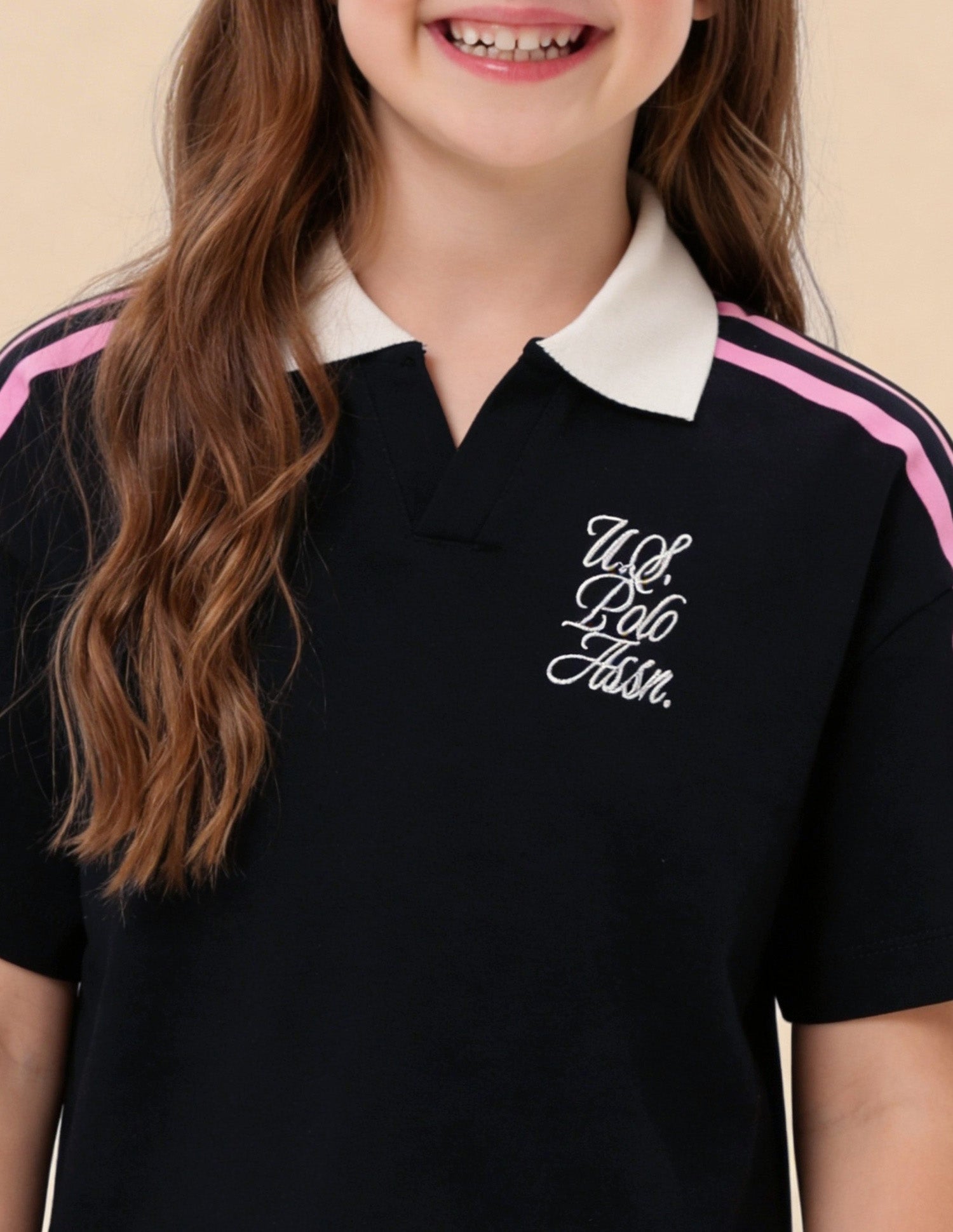 Solid Stripe Detail Regular Fit Top Navy - U.S. Polo Assn. India | Large