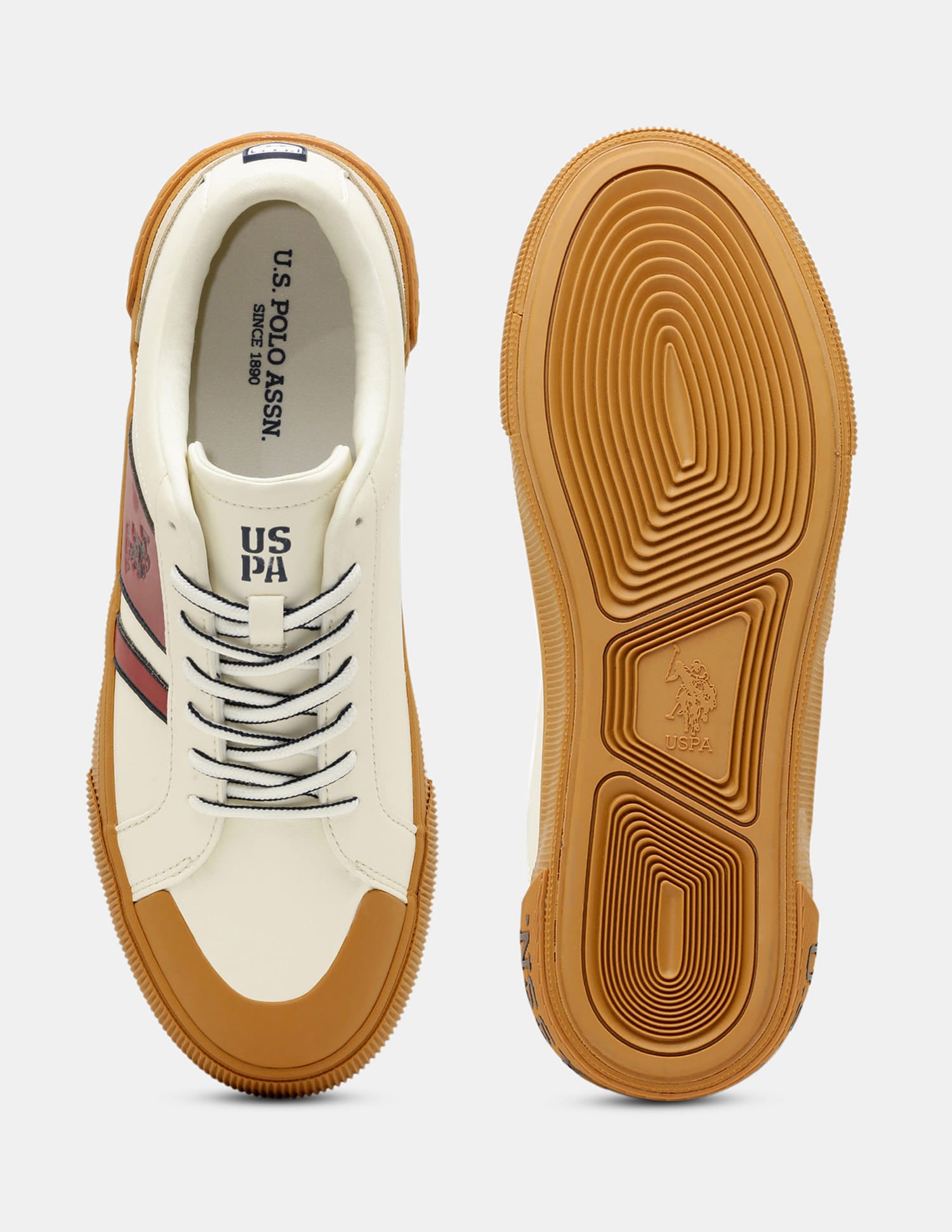 Men Colourblocked Mason Sneakers Cream - U.S. Polo Assn. India | Large