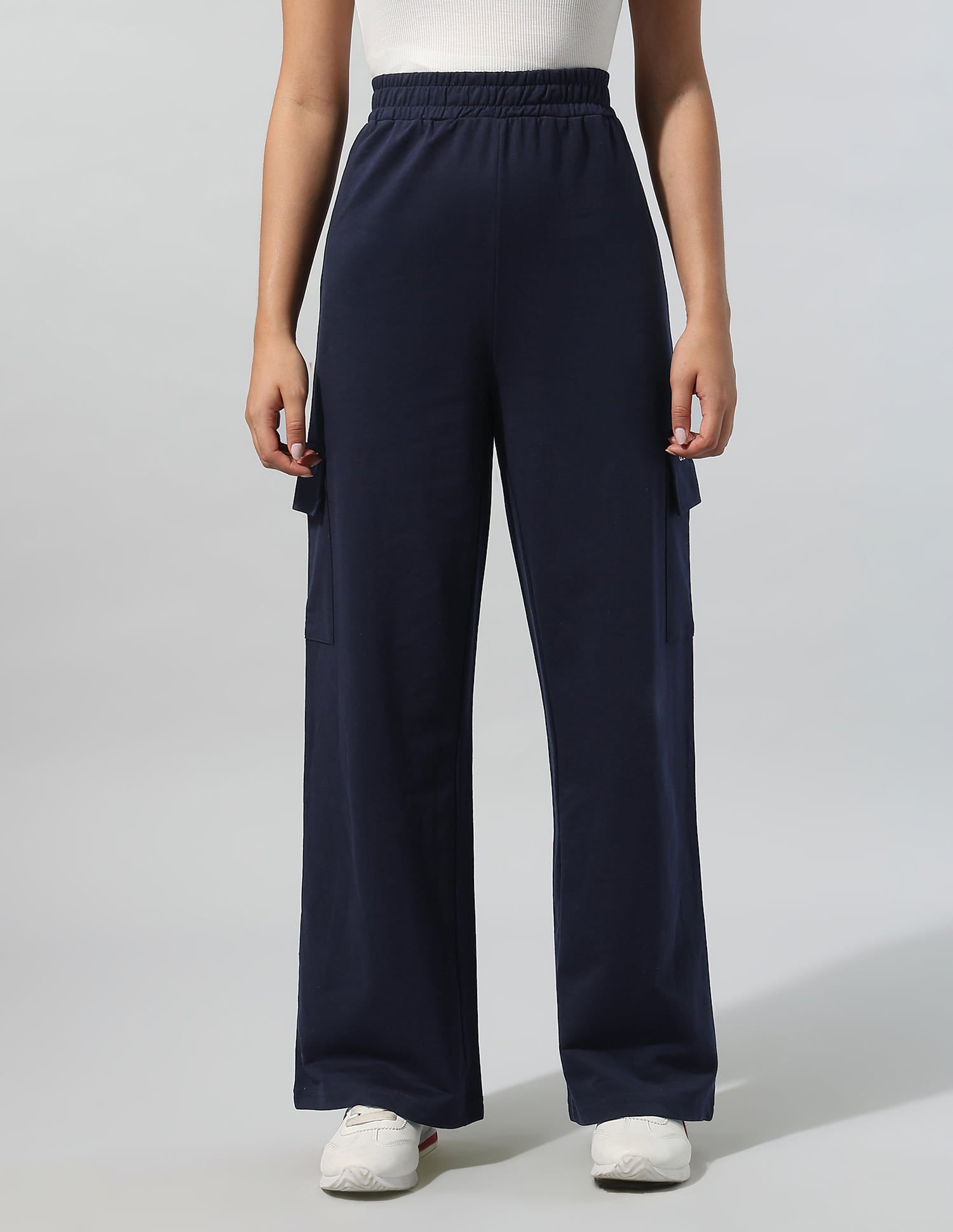 High Rise Wide Leg Trousers Blue - U.S. Polo Assn. India | Large