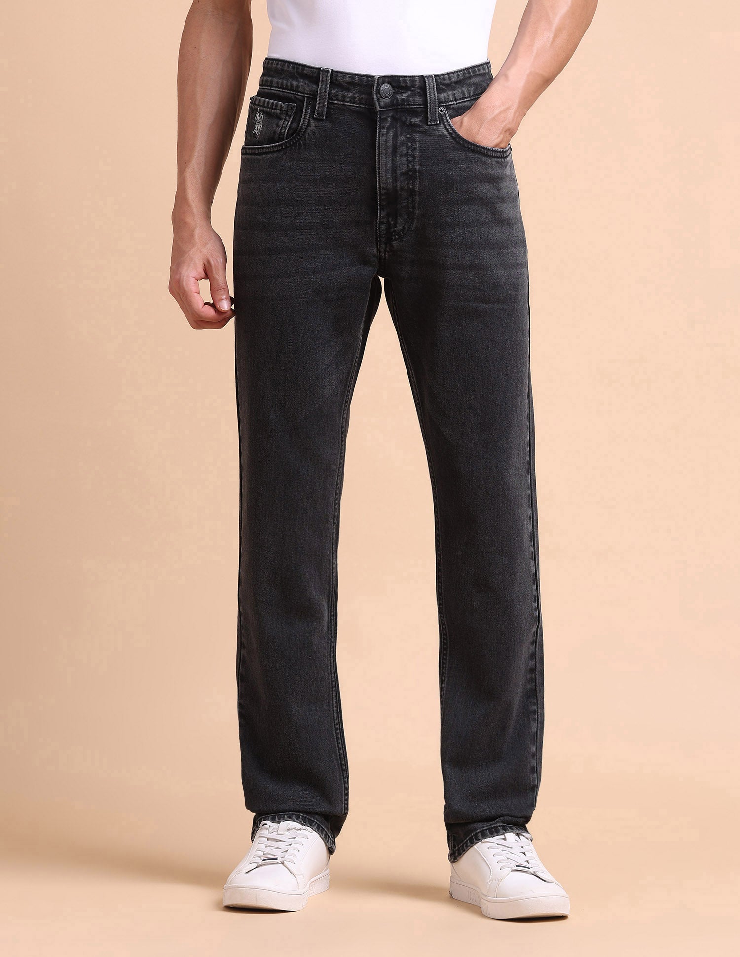 Harold Slim Straight Fit Grey Jeans Dark Grey - U.S. POLO ASSN. | Large