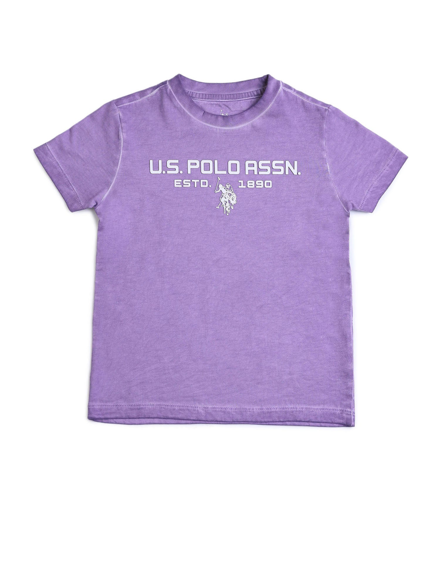 Boys Brand Printed Regular Fit T-Shirt Light Purple - U.S. POLO ASSN. | Large