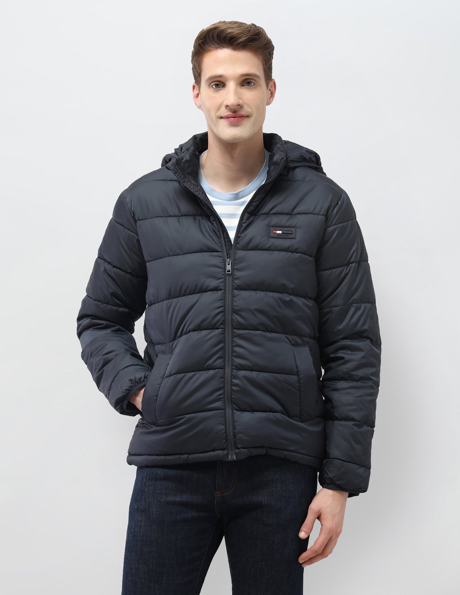Detachable Hood Puffer Jacket Navy - U.S. Polo Assn. India | Large