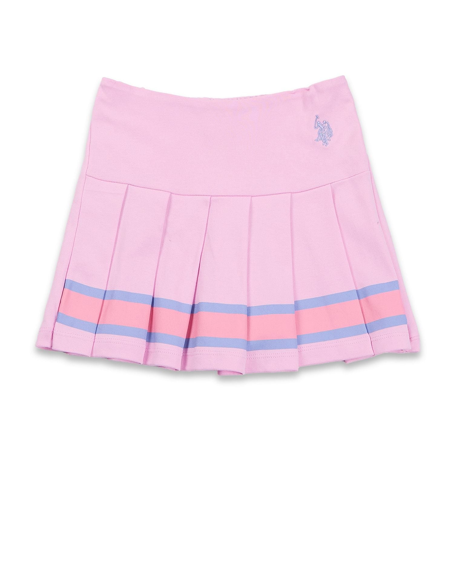 Girls Striped Varsity Skorts Light Pink - U.S. POLO ASSN. | Large
