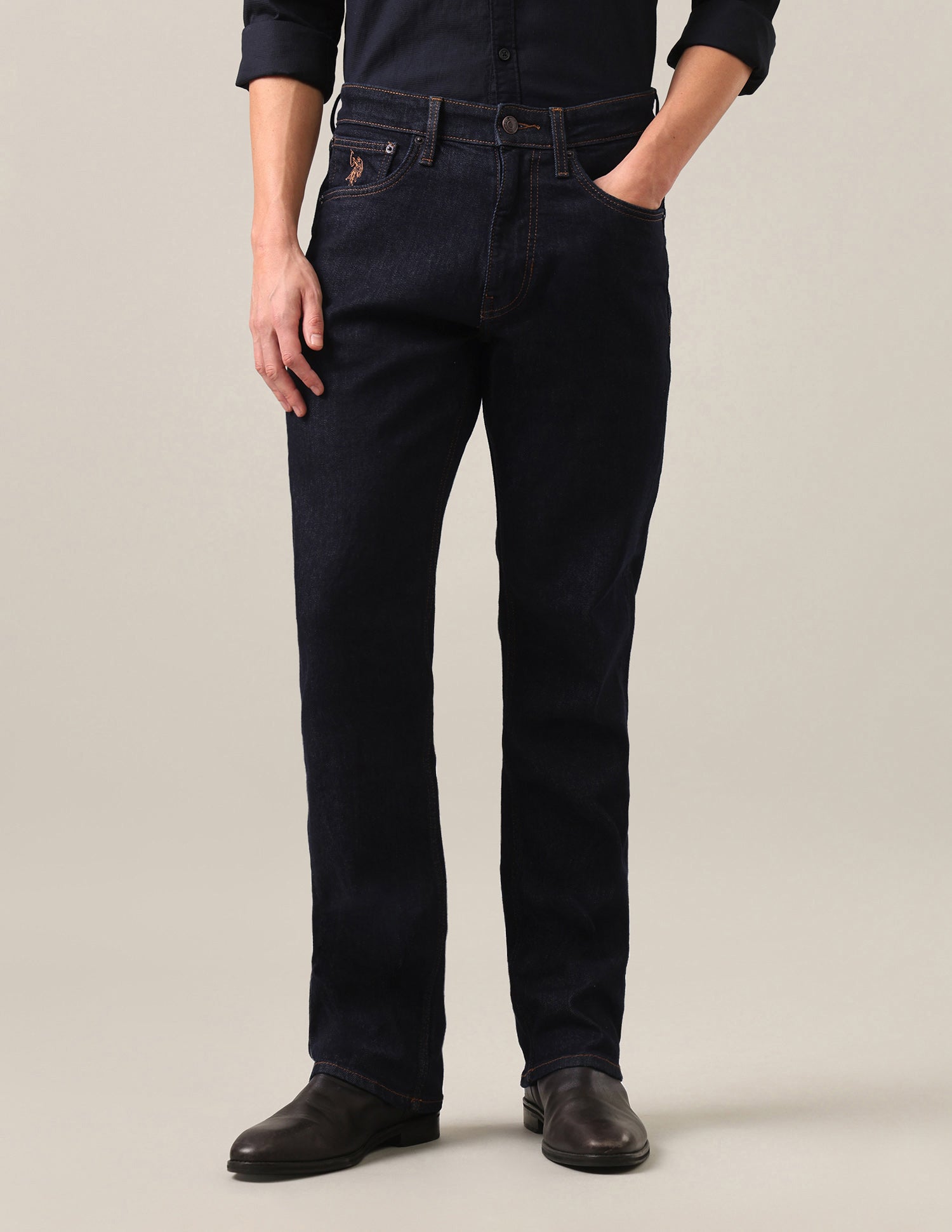 Connor Bootcut Fit Blue Jeans Rinse Blue - U.S. Polo Assn. India | Large