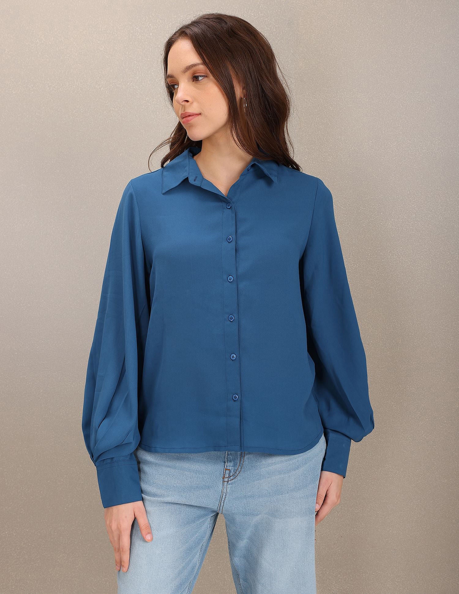 Long Sleeve Solid Top Blue - U.S. POLO ASSN. | Large