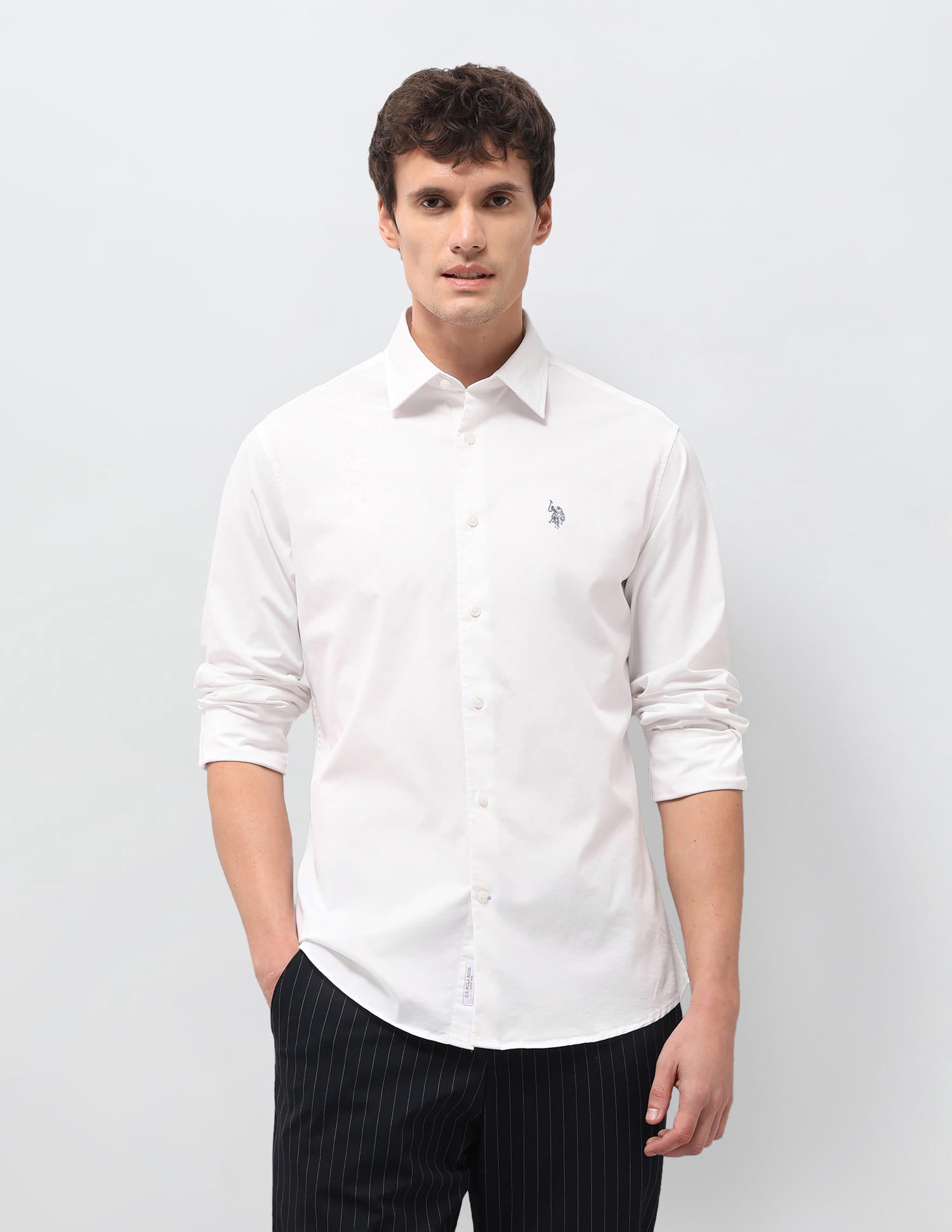 Solid Tailored Fit Shirt White - U.S. Polo Assn. India | Large