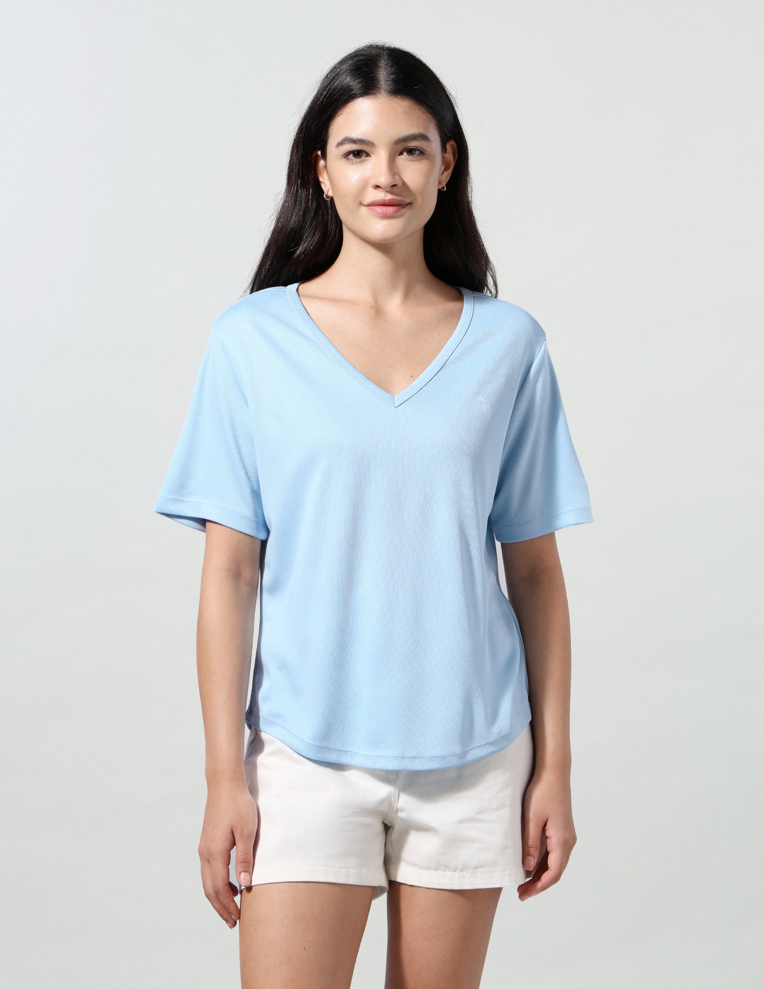 Solid Fitted T-Shirt Light Blue - U.S. Polo Assn. India | Large