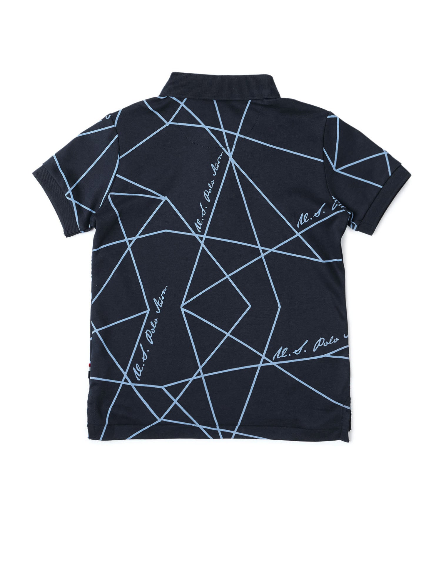 Boys Geometric Printed Regular Fit Polo Shirt Navy - U.S. POLO ASSN. | Large
