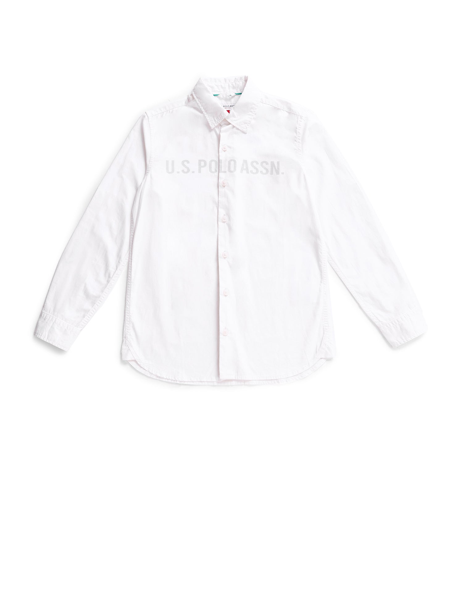 Brand Print Cotton Shirt White - U.S. Polo Assn. India | Large