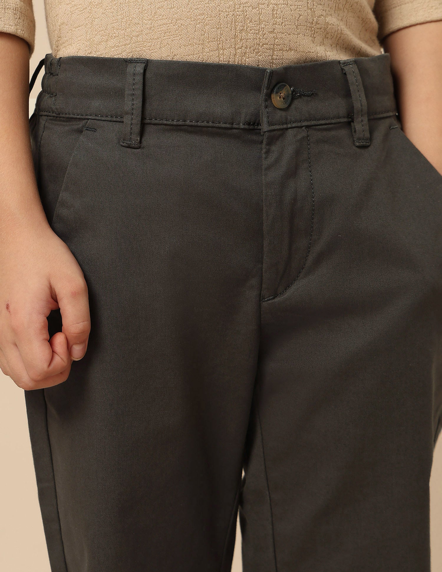 Boys Twill Regular Fit Trousers Dark Olive - U.S. POLO ASSN. | Large