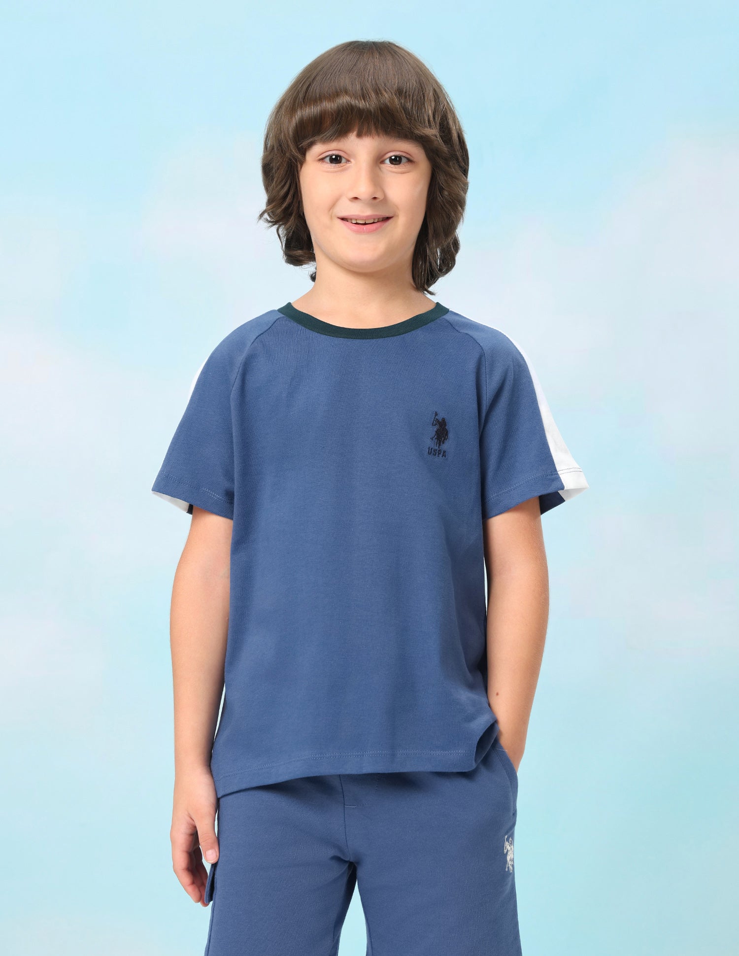 Solid Regular Fit T-Shirt Blue - U.S. Polo Assn. India | Large