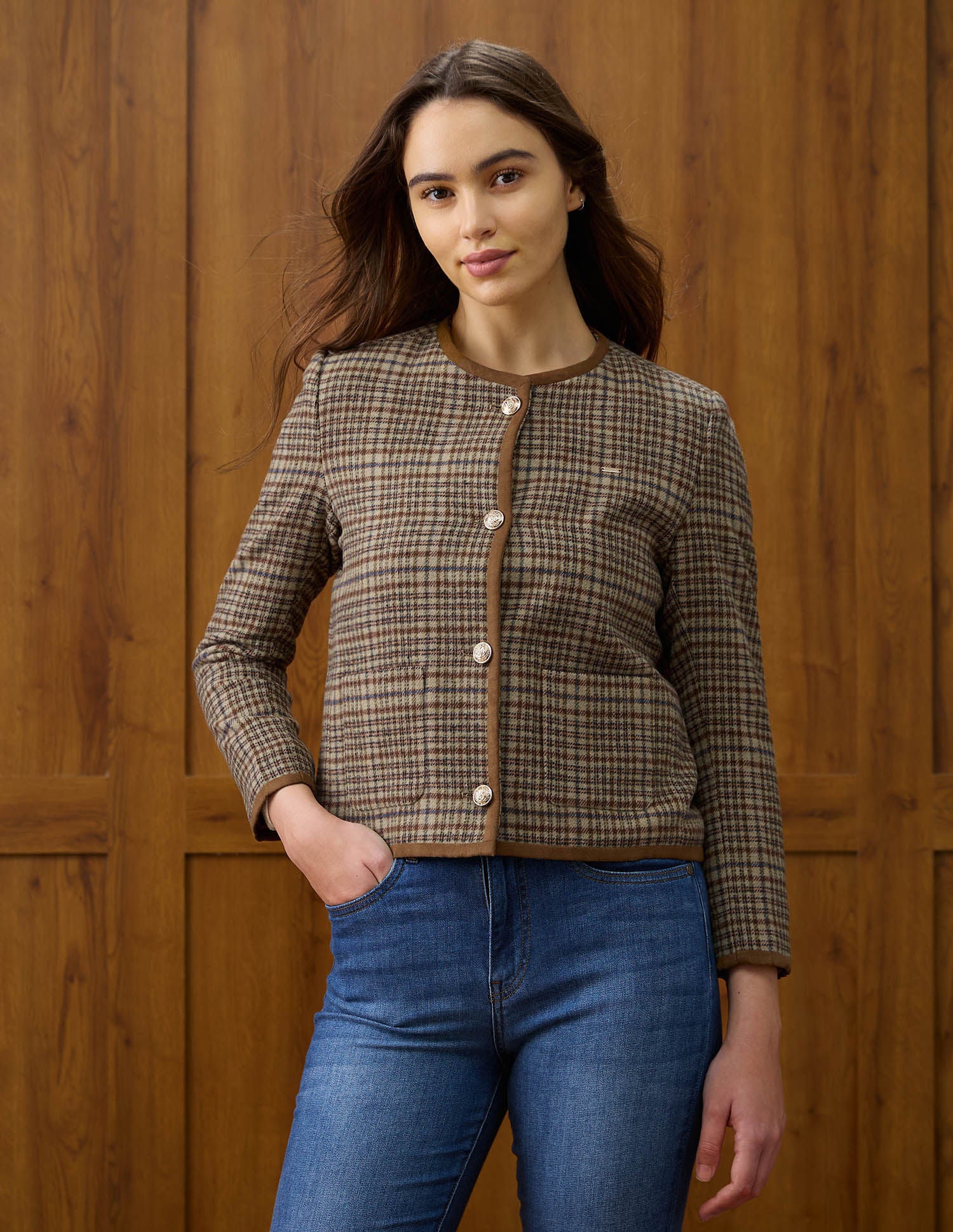 Checked Regular Fit Round Neck Jacket Multi-colour - U.S. POLO ASSN. | Large