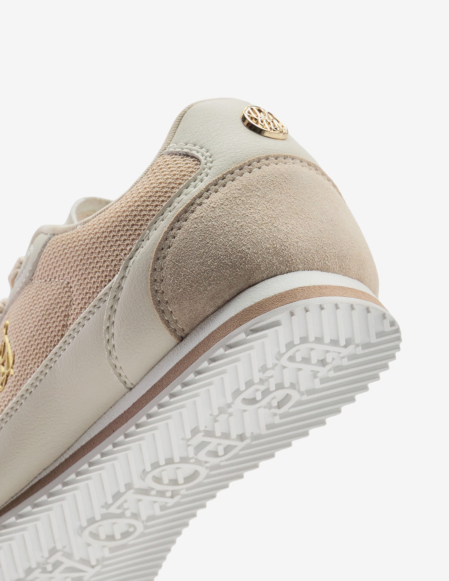 Jimena Monogram Embossed Light Weight Sneakers Beige - U.S. Polo Assn. India | Large