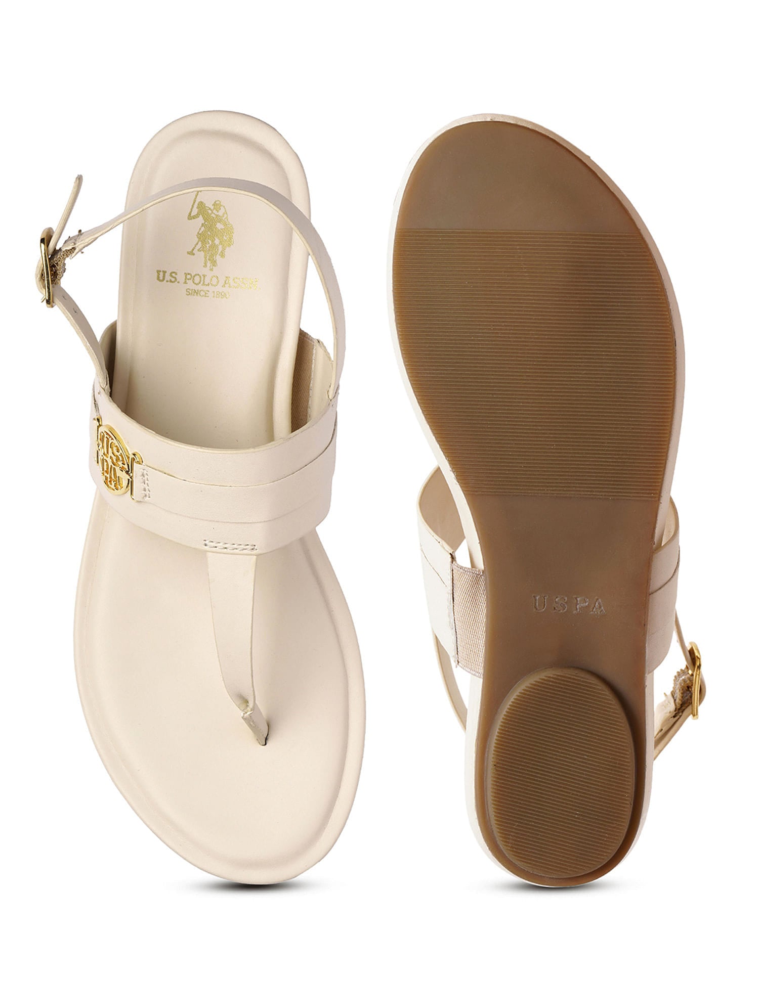 Ivy Beige Lightweight Footbed Flats Beige - U.S. Polo Assn. India | Large