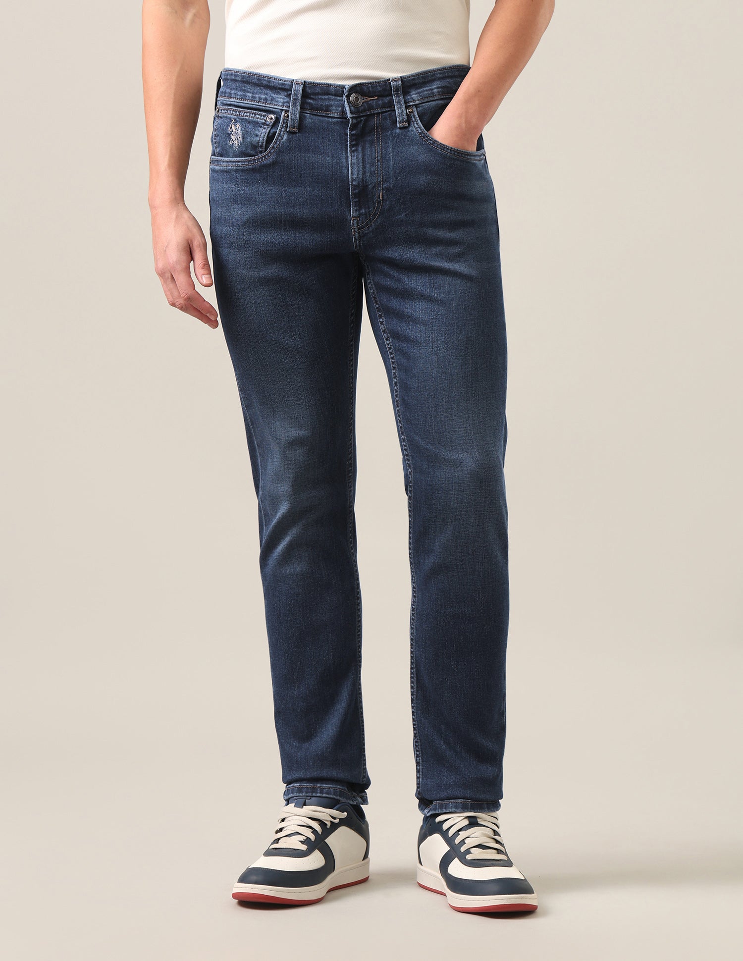 Regallo Skinny Fit Blue Jeans Dark Blue - U.S. Polo Assn. India | Large