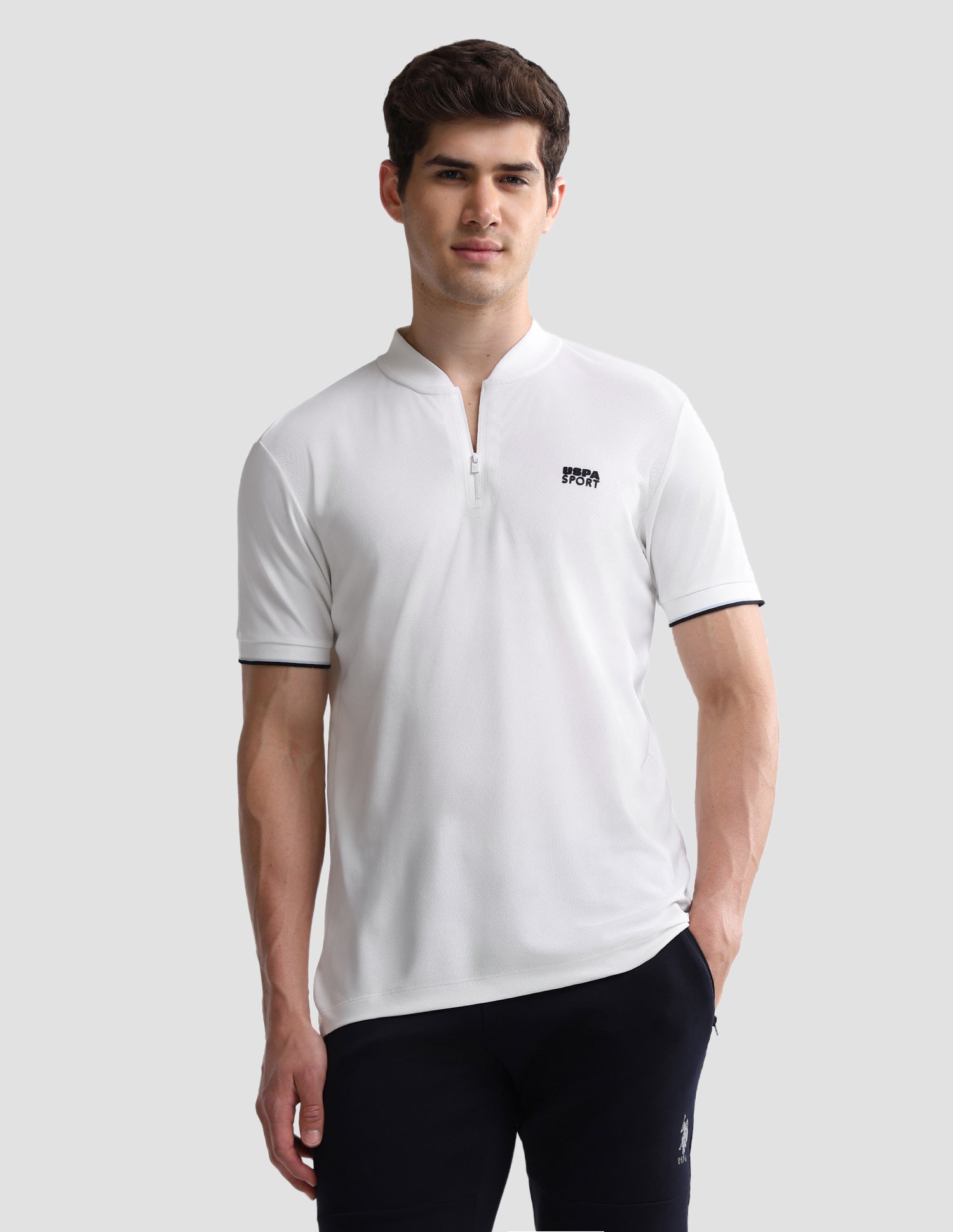 Solid Slim Fit Active Polo Shirt White - U.S. Polo Assn. India | Large