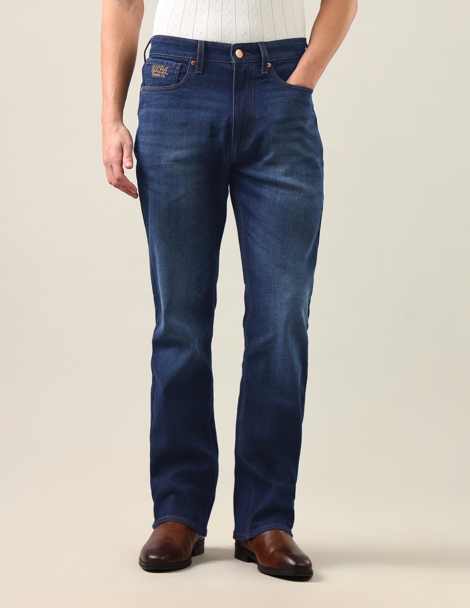 Connor Bootcut Fit Blue Jeans Blue - U.S. Polo Assn. India | Large