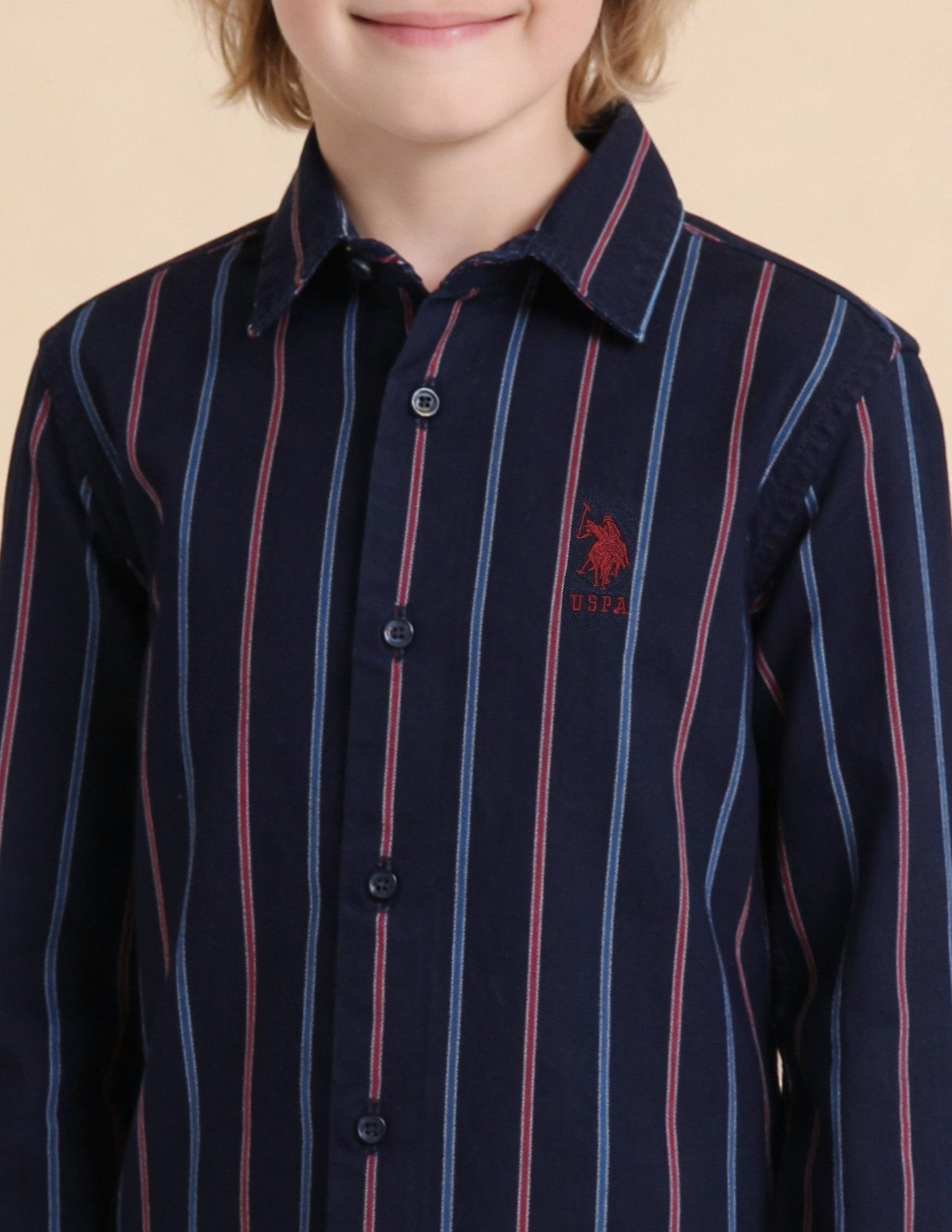 Vertical Striped Twill Shirt Indigo - U.S. Polo Assn. India | Large