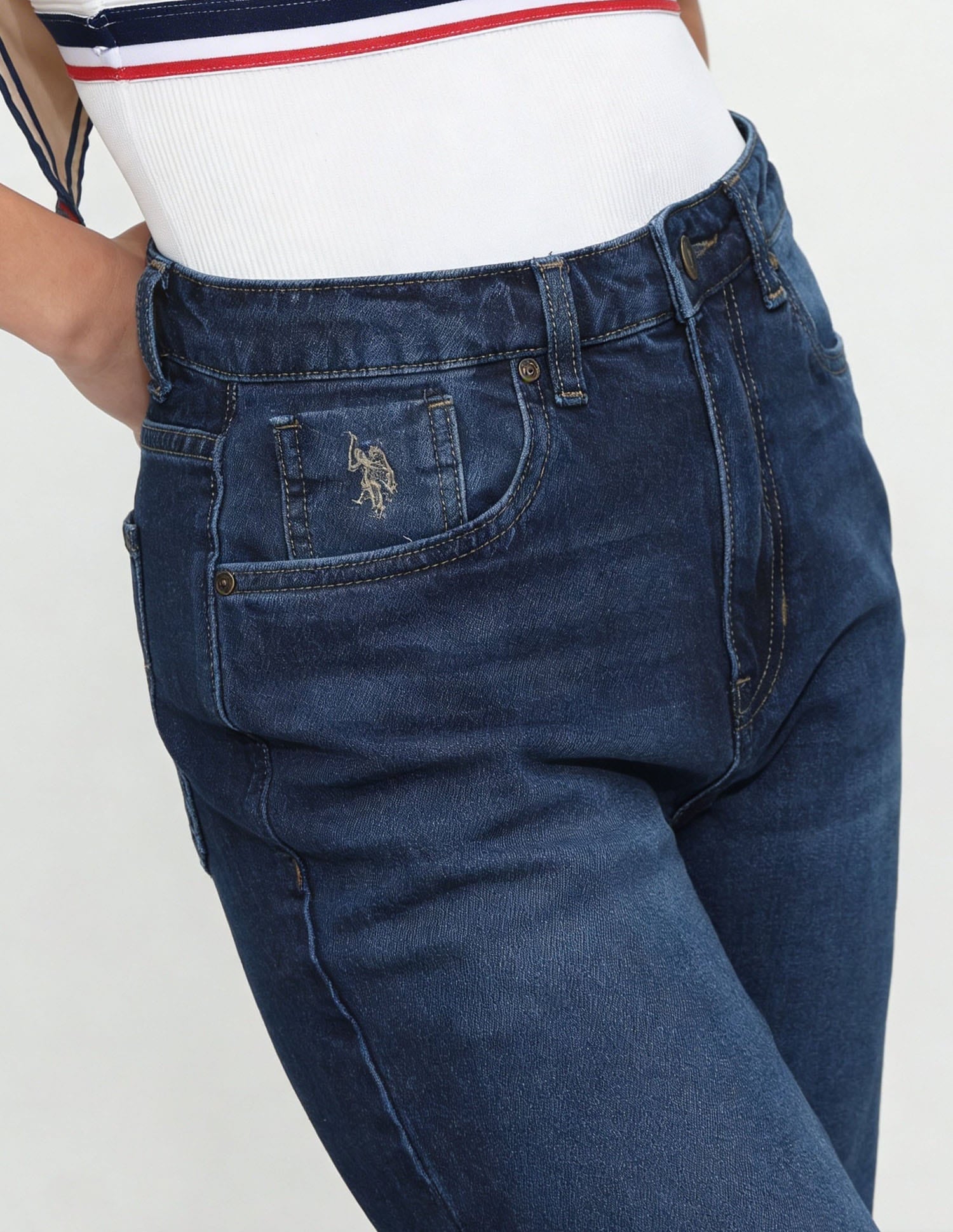 High Rise Flared Fit Jeans Blue - U.S. Polo Assn. India | Large