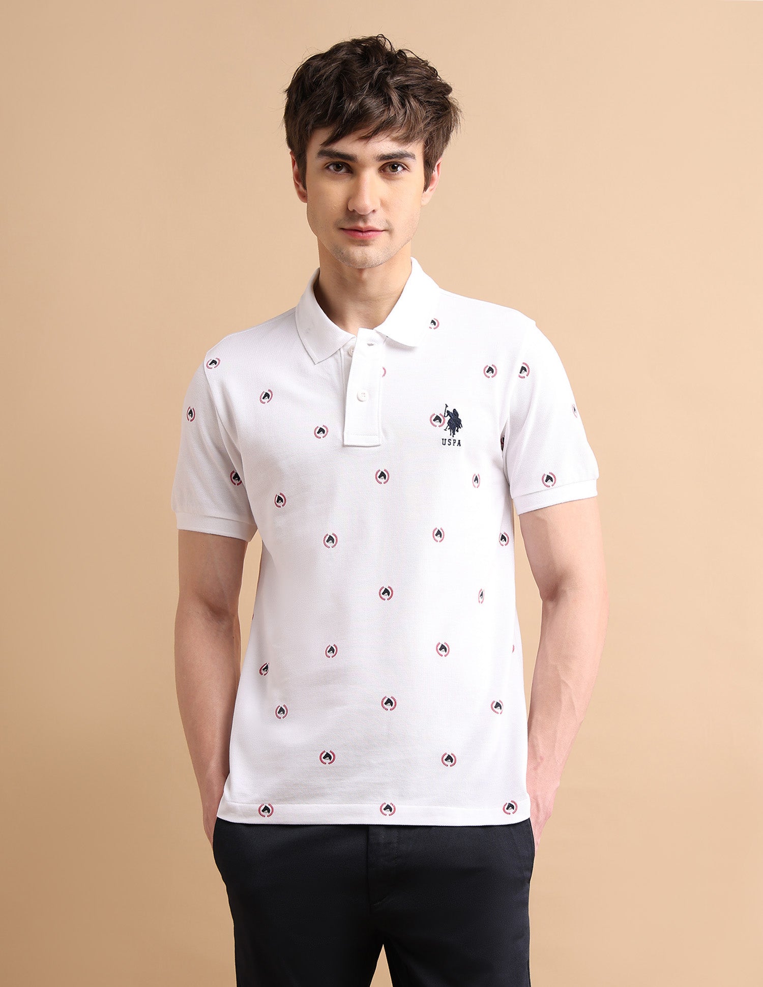 Heritage Print Polo Shirt White - U.S. POLO ASSN. | Large