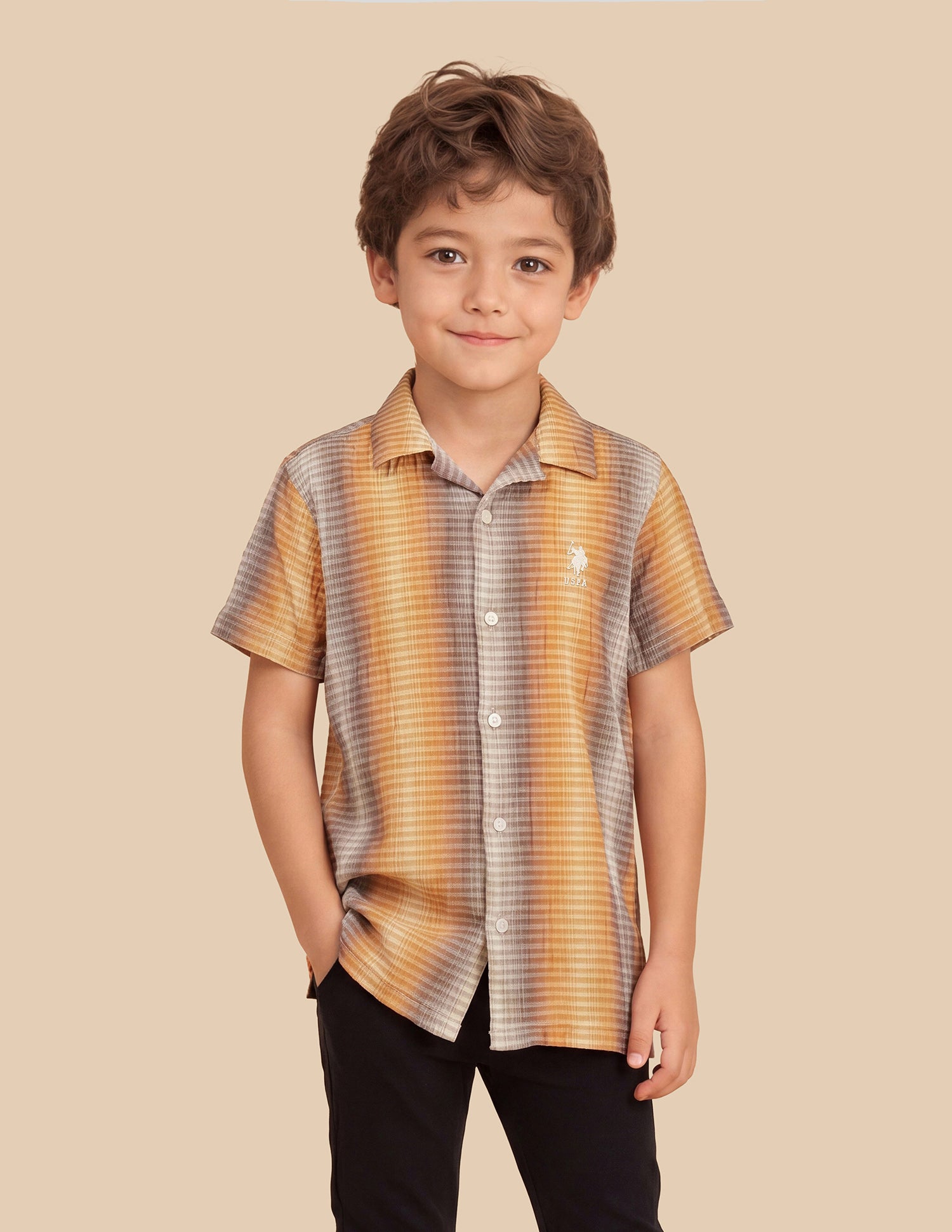 Printed Cuban Shirt Brown - U.S. Polo Assn. India | Large