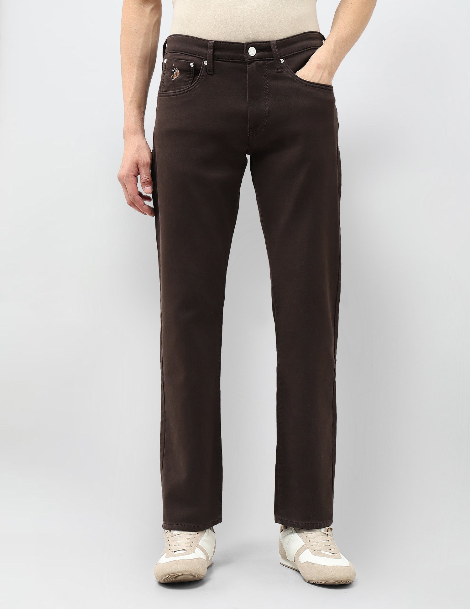 Harold Slim Straight Fit Color Denim Jeans Choco - U.S. POLO ASSN. | Large