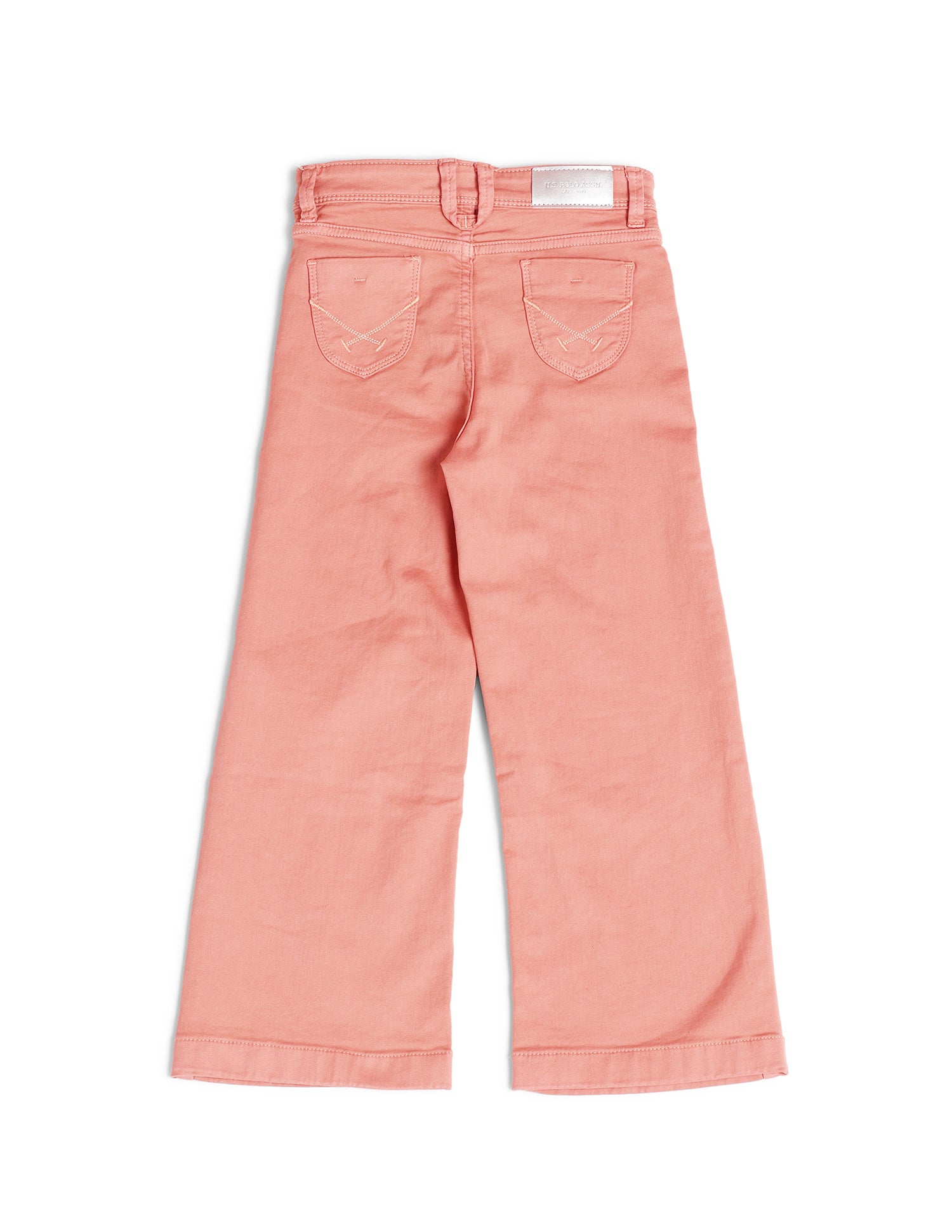 Girls Mid Rise Flared Fit Jeans Light Pink - U.S. POLO ASSN. | Large