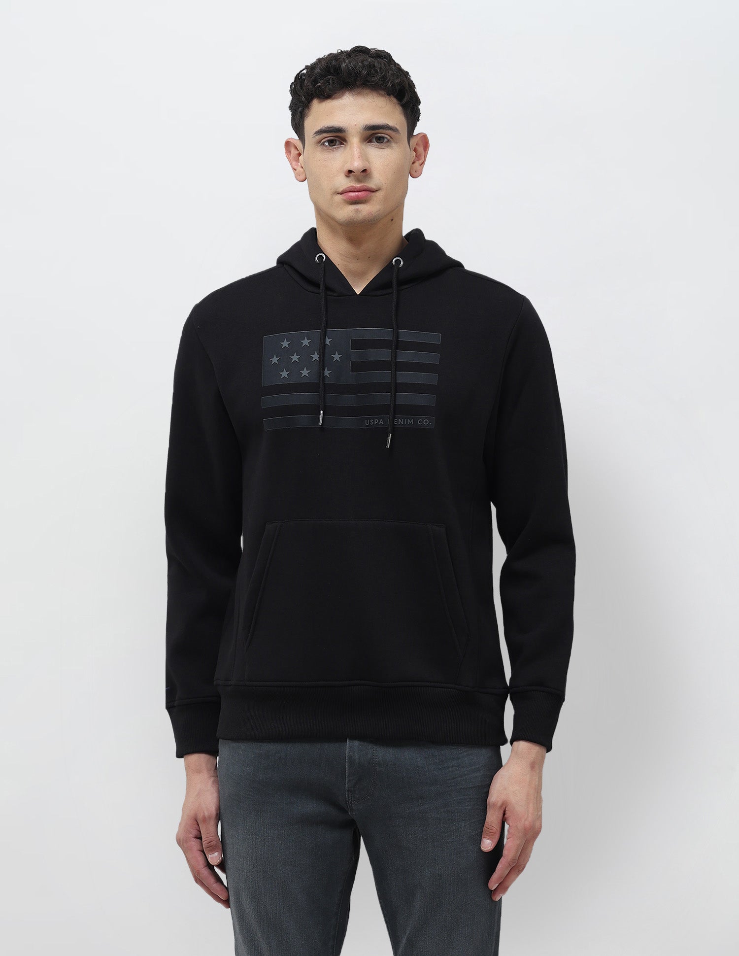 Graphic Printed Regular Fit Sweatshirt Black - U.S. POLO ASSN. | Large