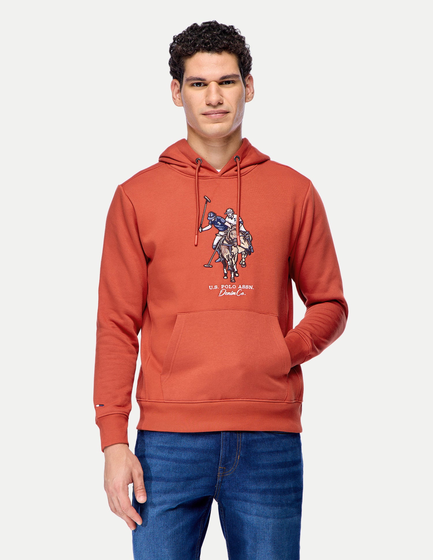 Brand Applique Regular Fit Sweatshirt Rust - U.S. Polo Assn. India | Large