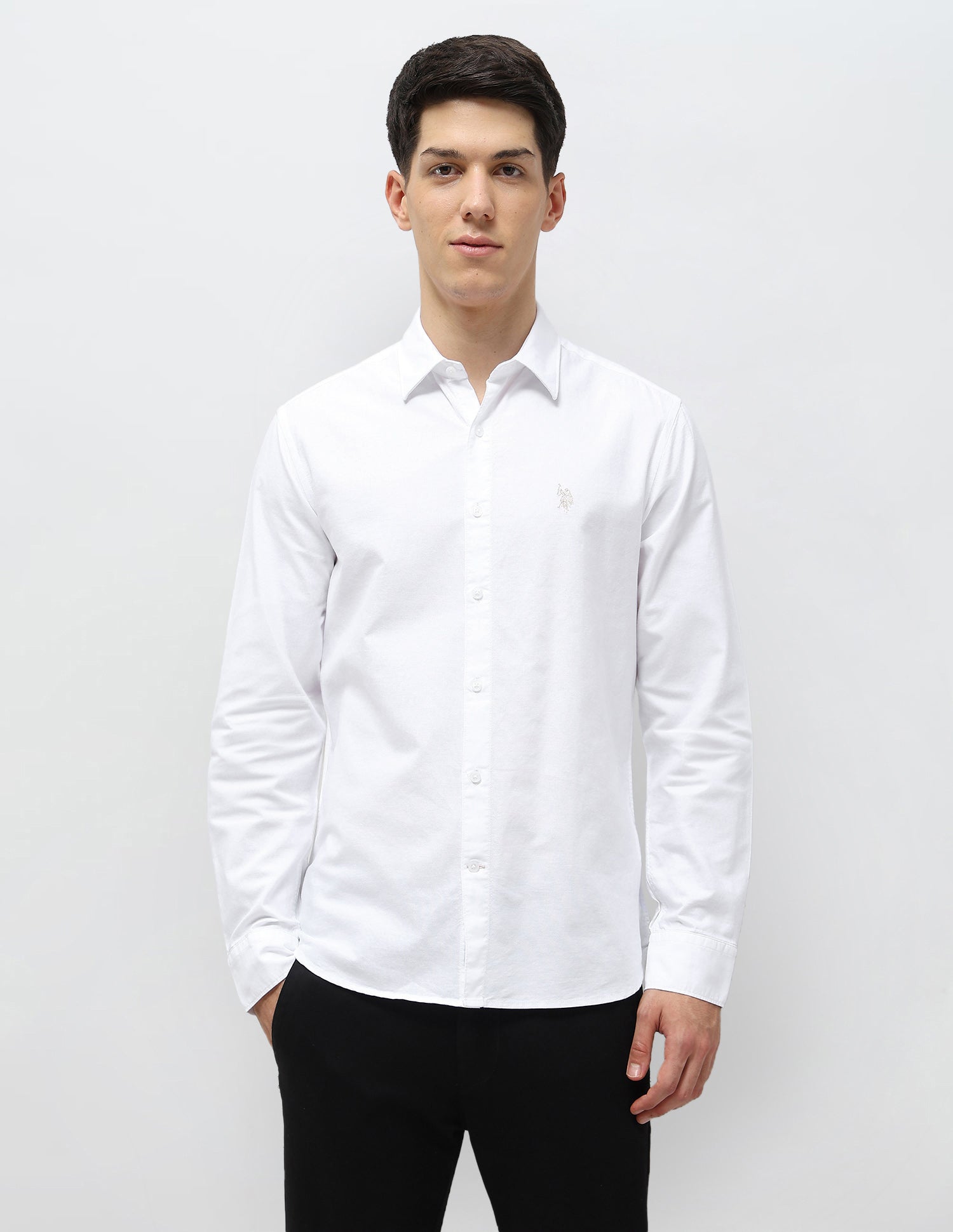 Solid Oxford Shirt White - U.S. POLO ASSN. | Large