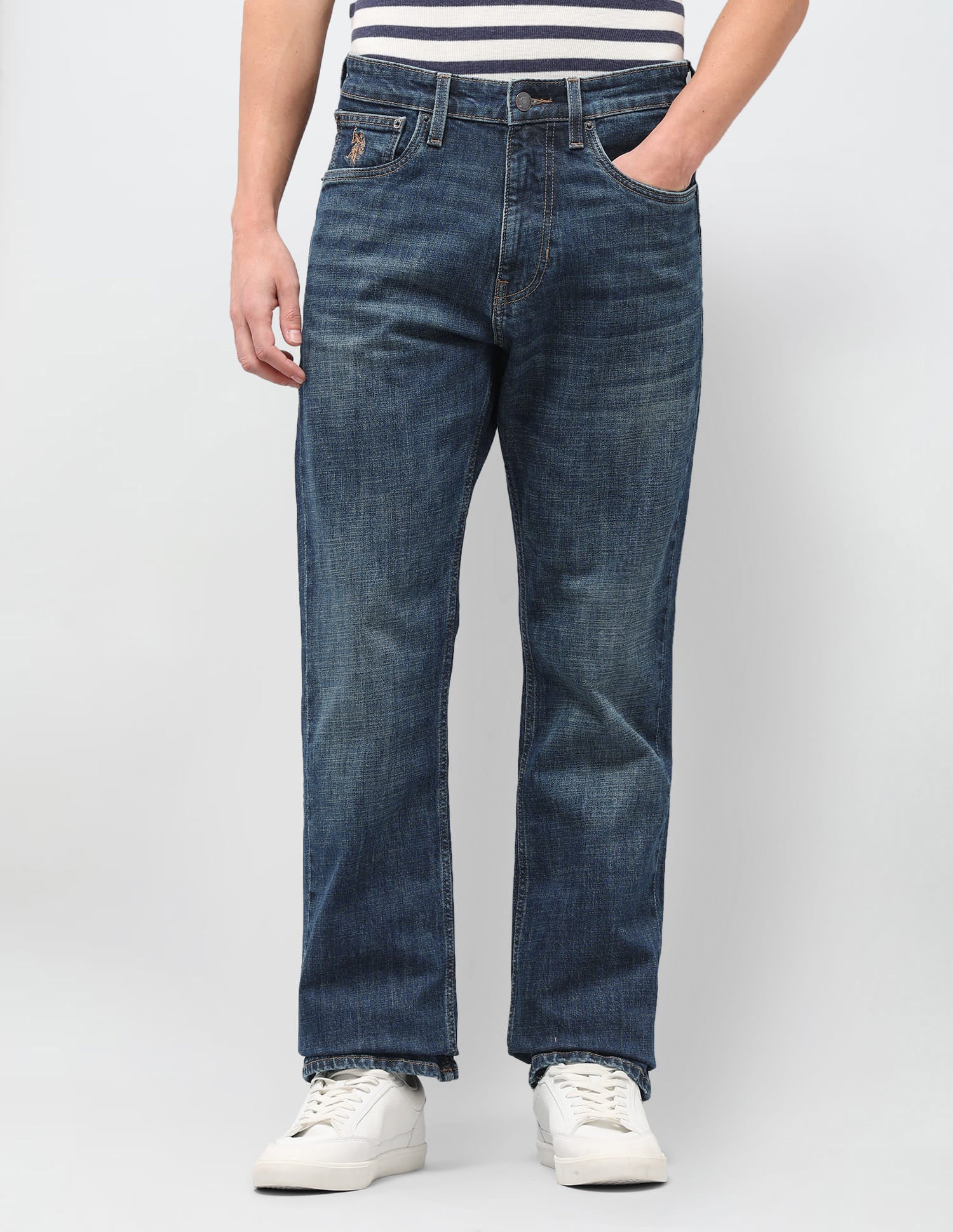 Solid Connor Fit Jeans Blue - U.S. Polo Assn. India | Large