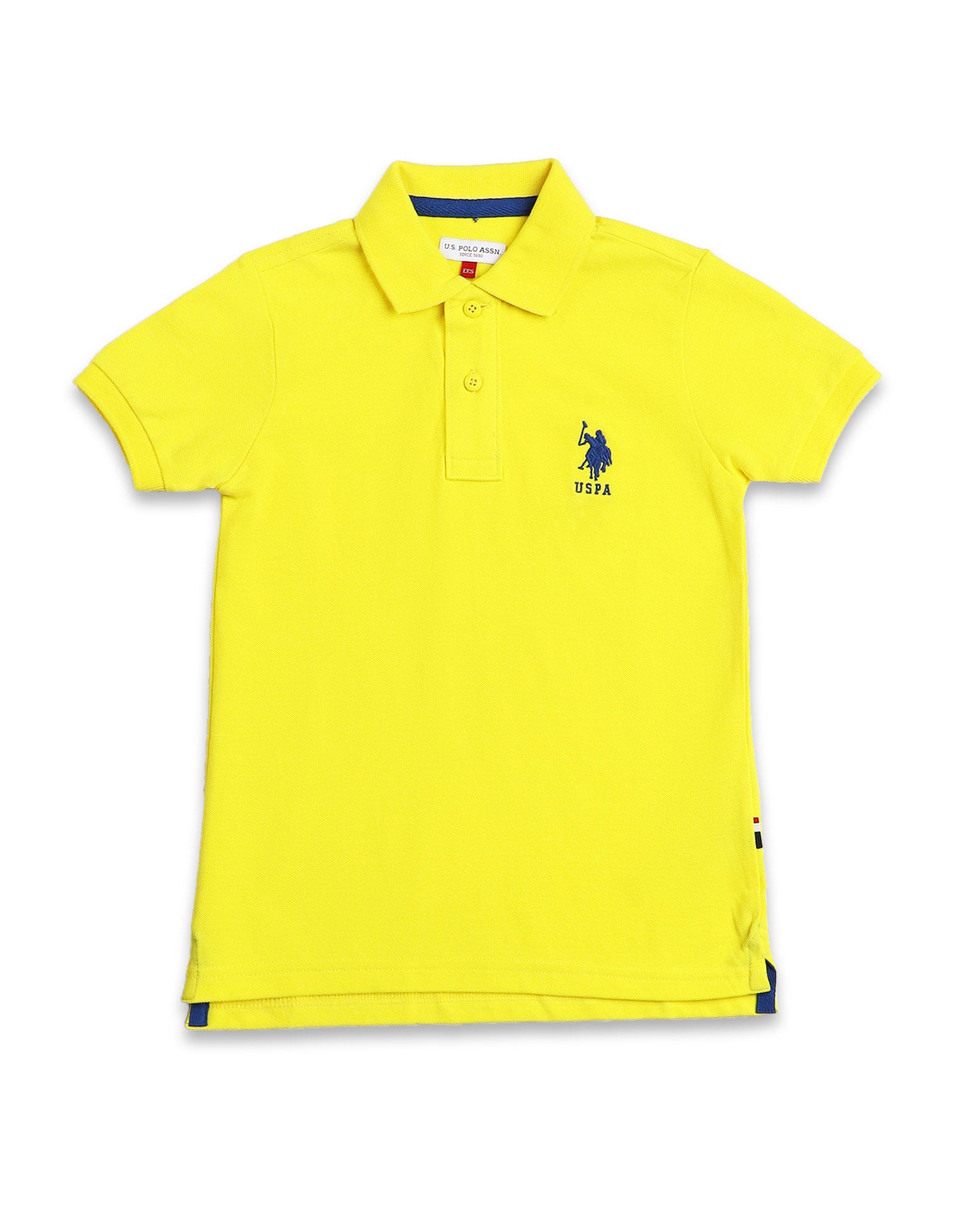 Cotton Pique Solid Polo Shirt Yellow - U.S. POLO ASSN. | Large