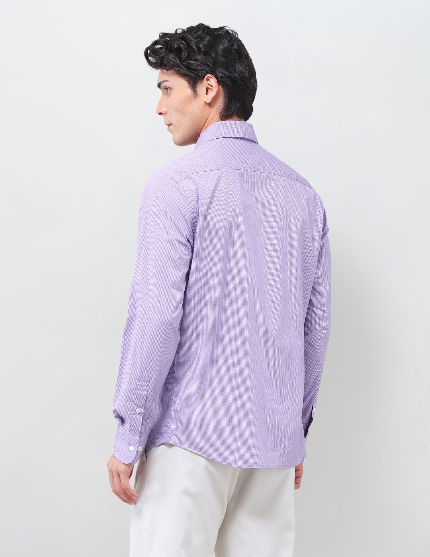 All-Over Micro Printed Poplin Shirt Lavender - U.S. Polo Assn. India | Large