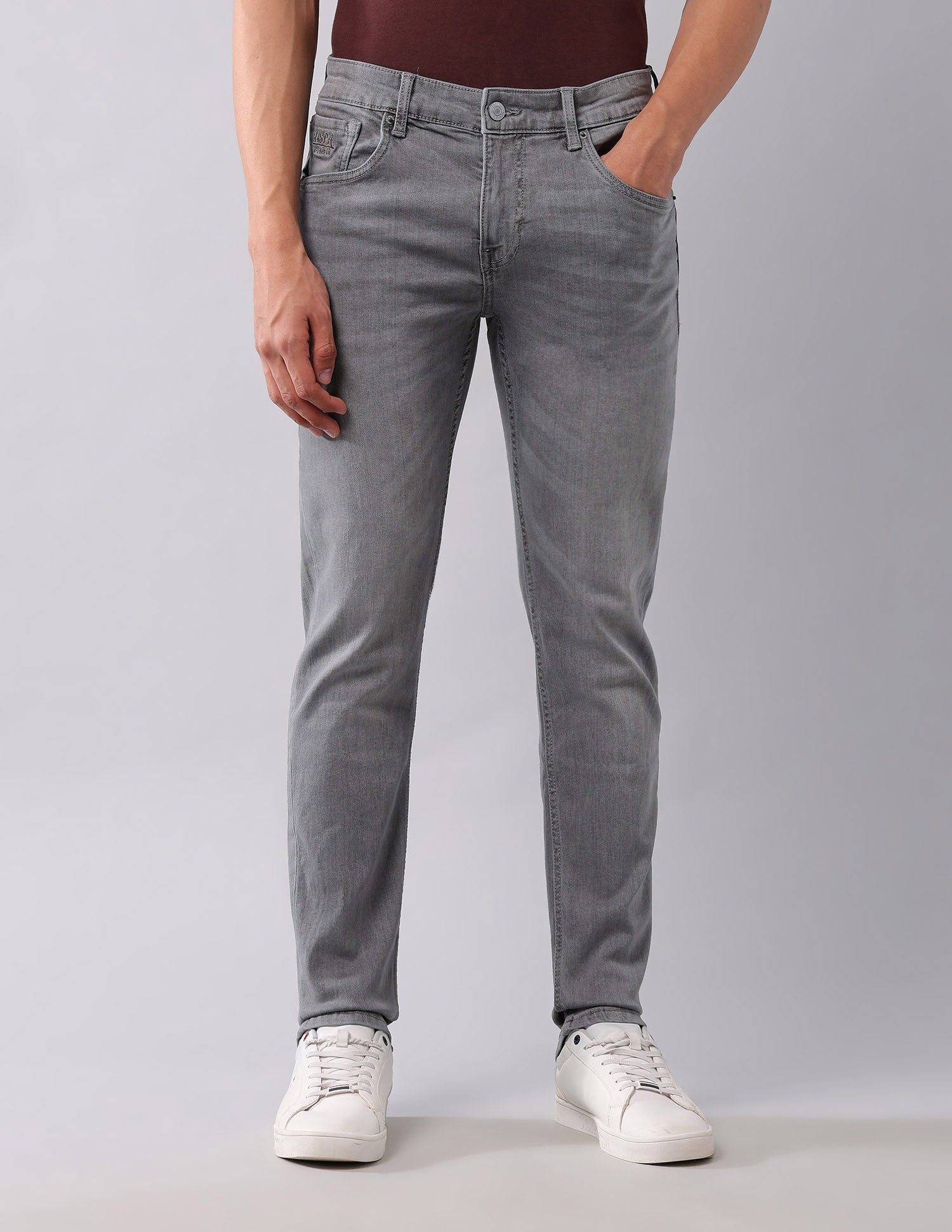 Brandon Slim Tapered Fit Grey Jeans Grey - U.S. Polo Assn. India | Large