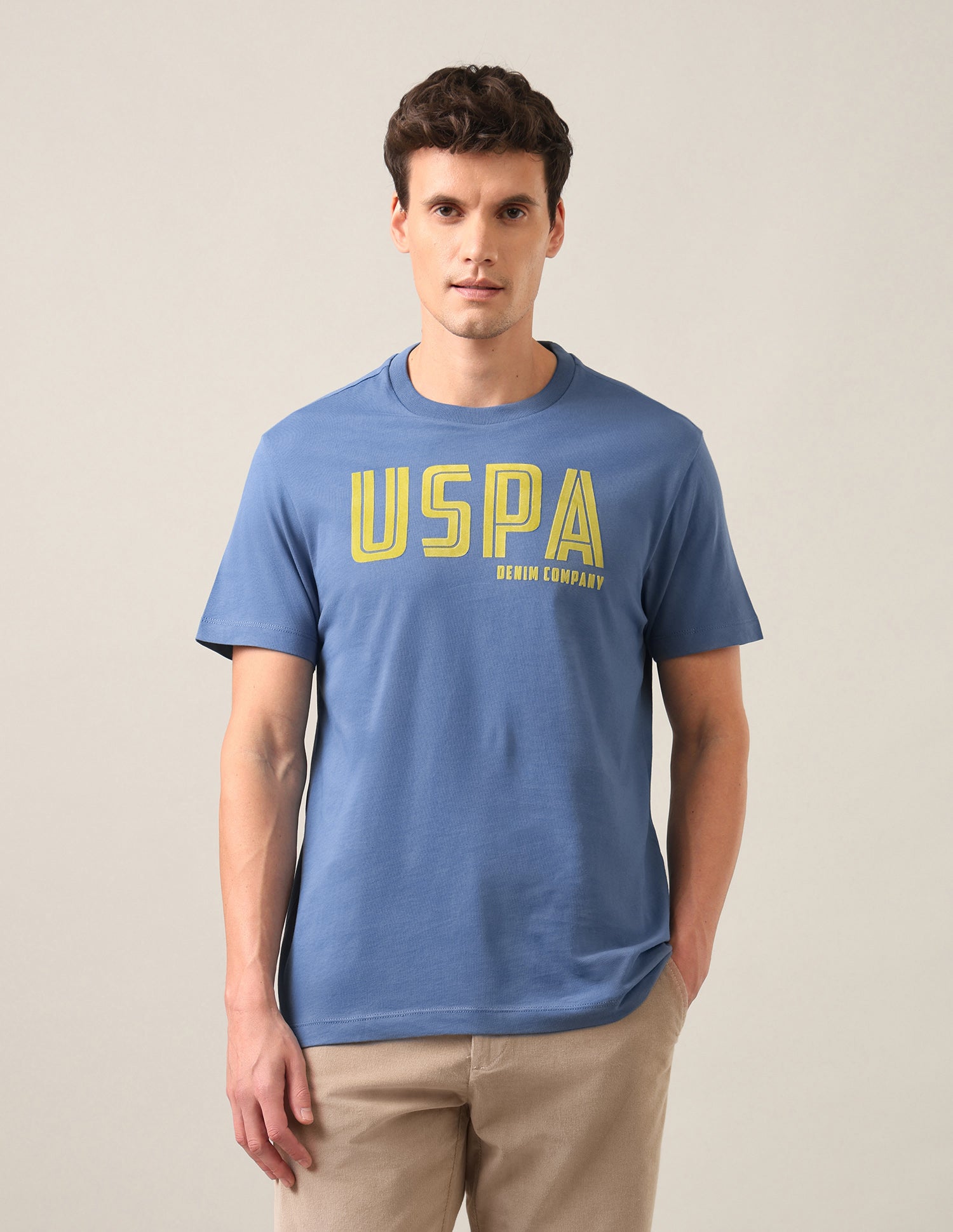 Brand Printed Regular Fit T-Shirt Dark Blue - U.S. Polo Assn. India | Large