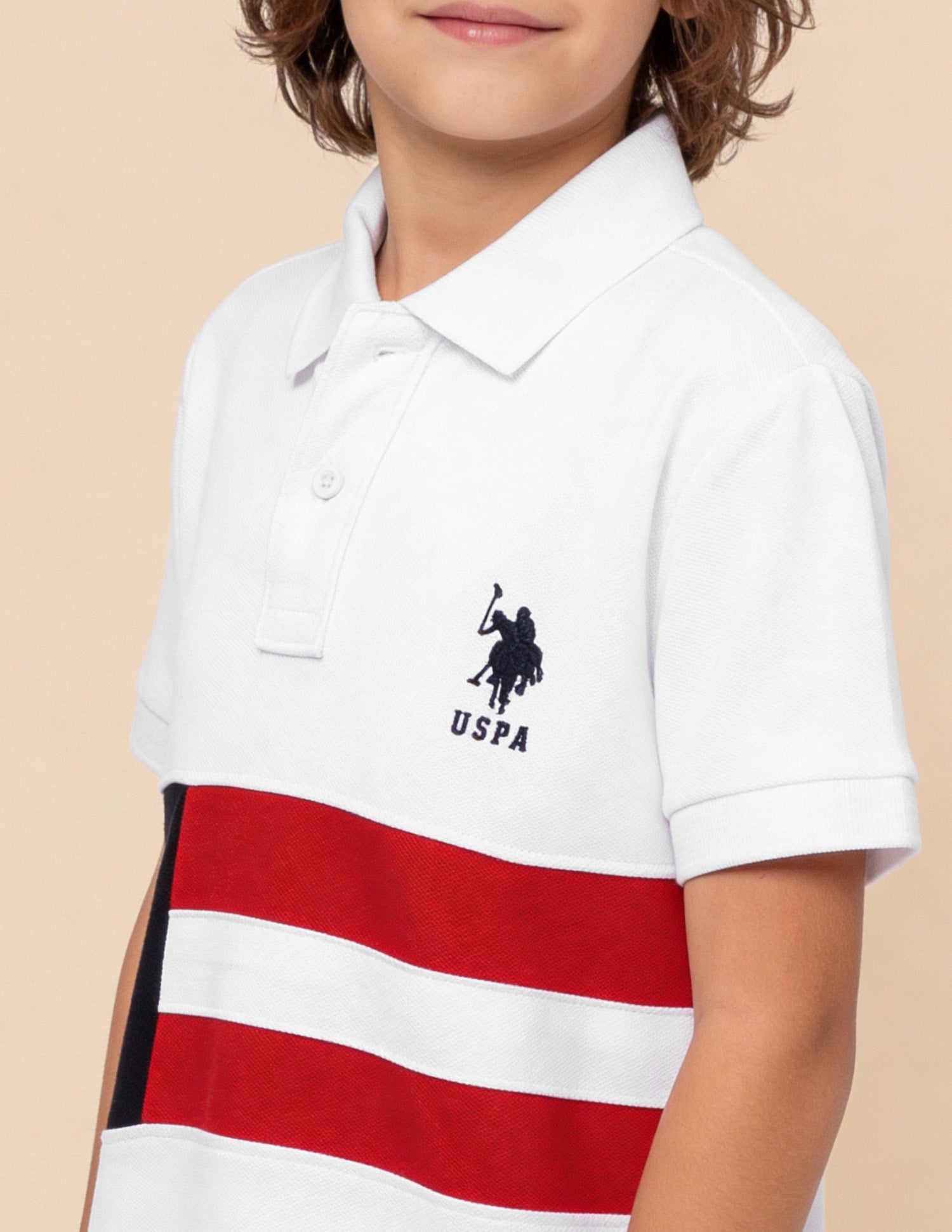 Graphic Printed Regular Fit Polo Shirt White - U.S. Polo Assn. India | Large