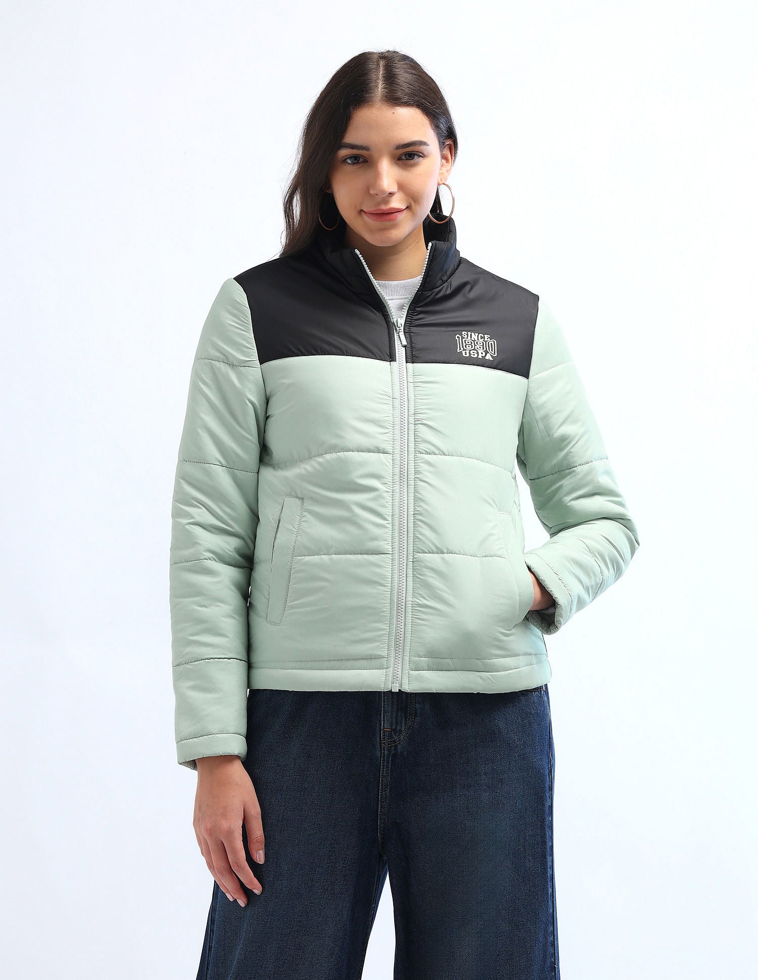 Color Blocked Puffer Jacket Multi - U.S. Polo Assn. India | Large