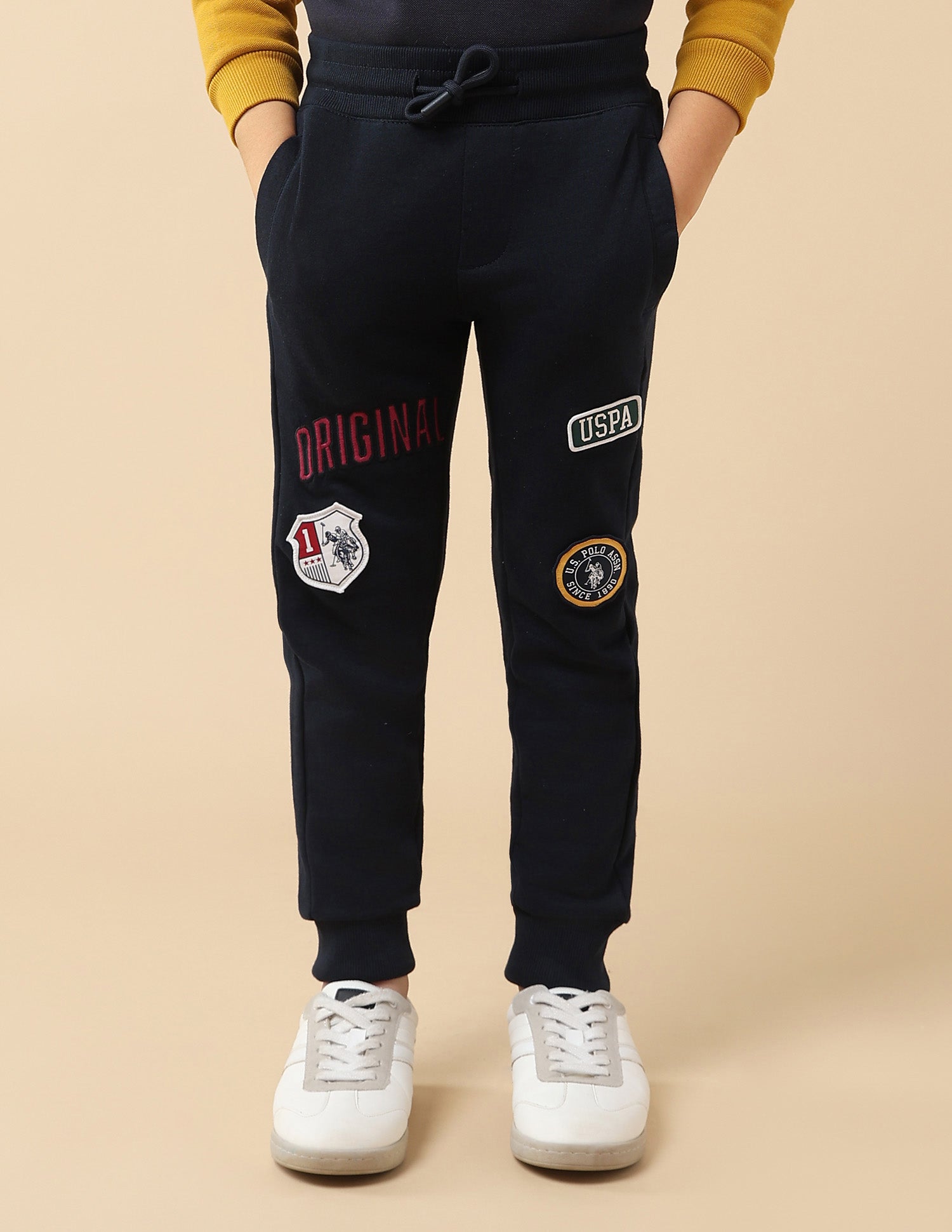 Boys Brand Appliqued Regular Fit Joggers Navy - U.S. POLO ASSN. | Large