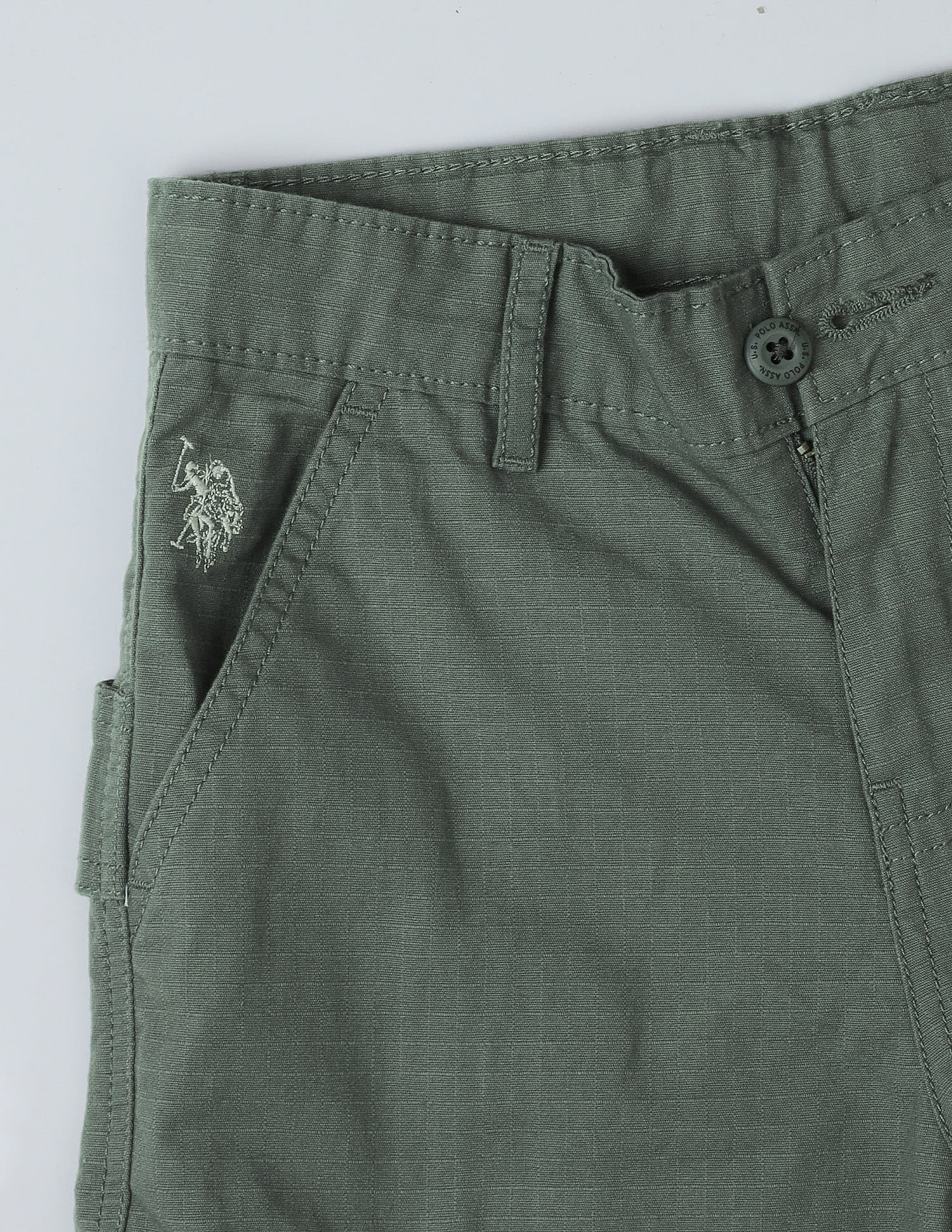 Solid Relaxed Fit Trousers Green - U.S. Polo Assn. India | Large