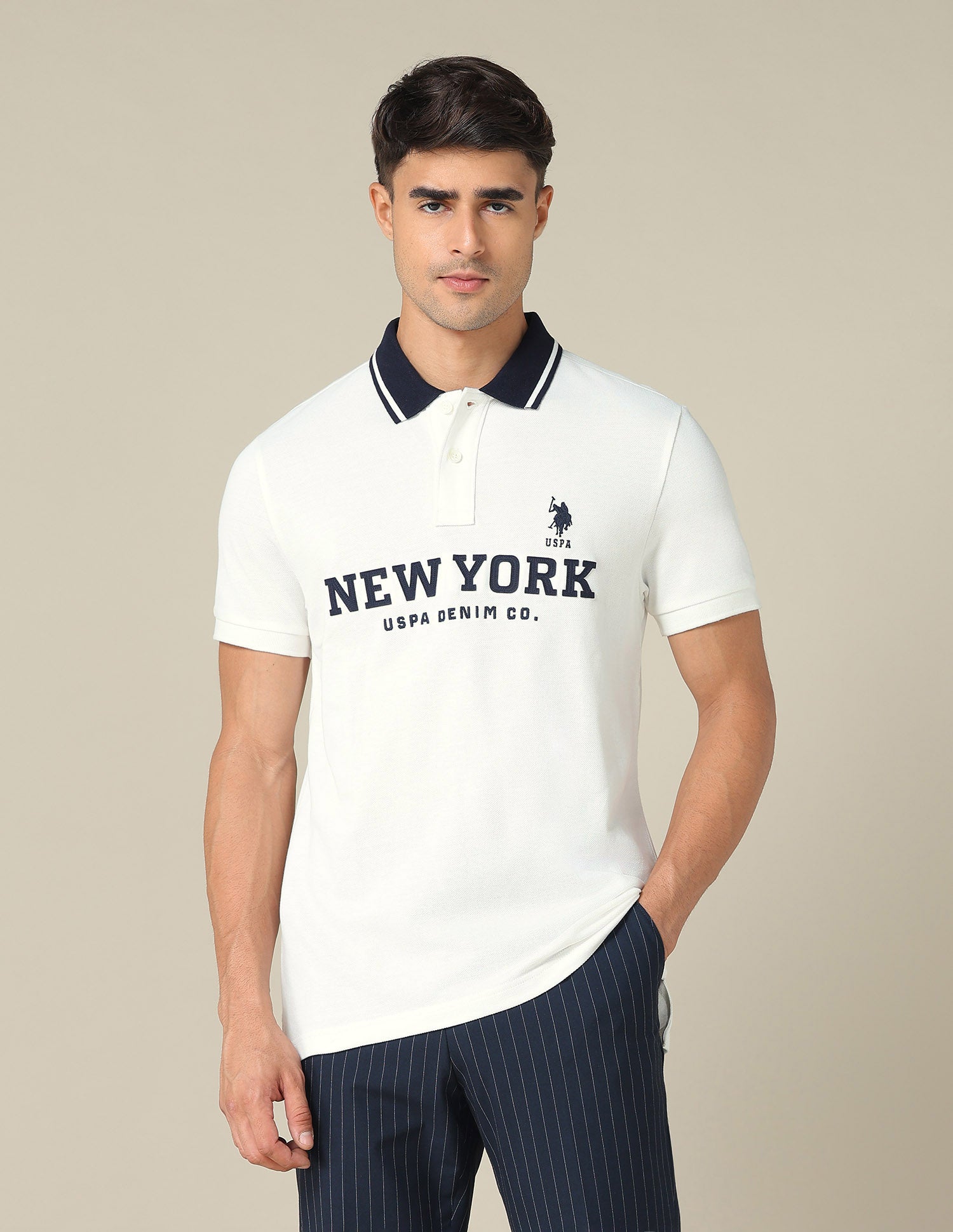 Typographic Printed Muscle Fit Polo Shirt Maroon - U.S. POLO ASSN. | Large