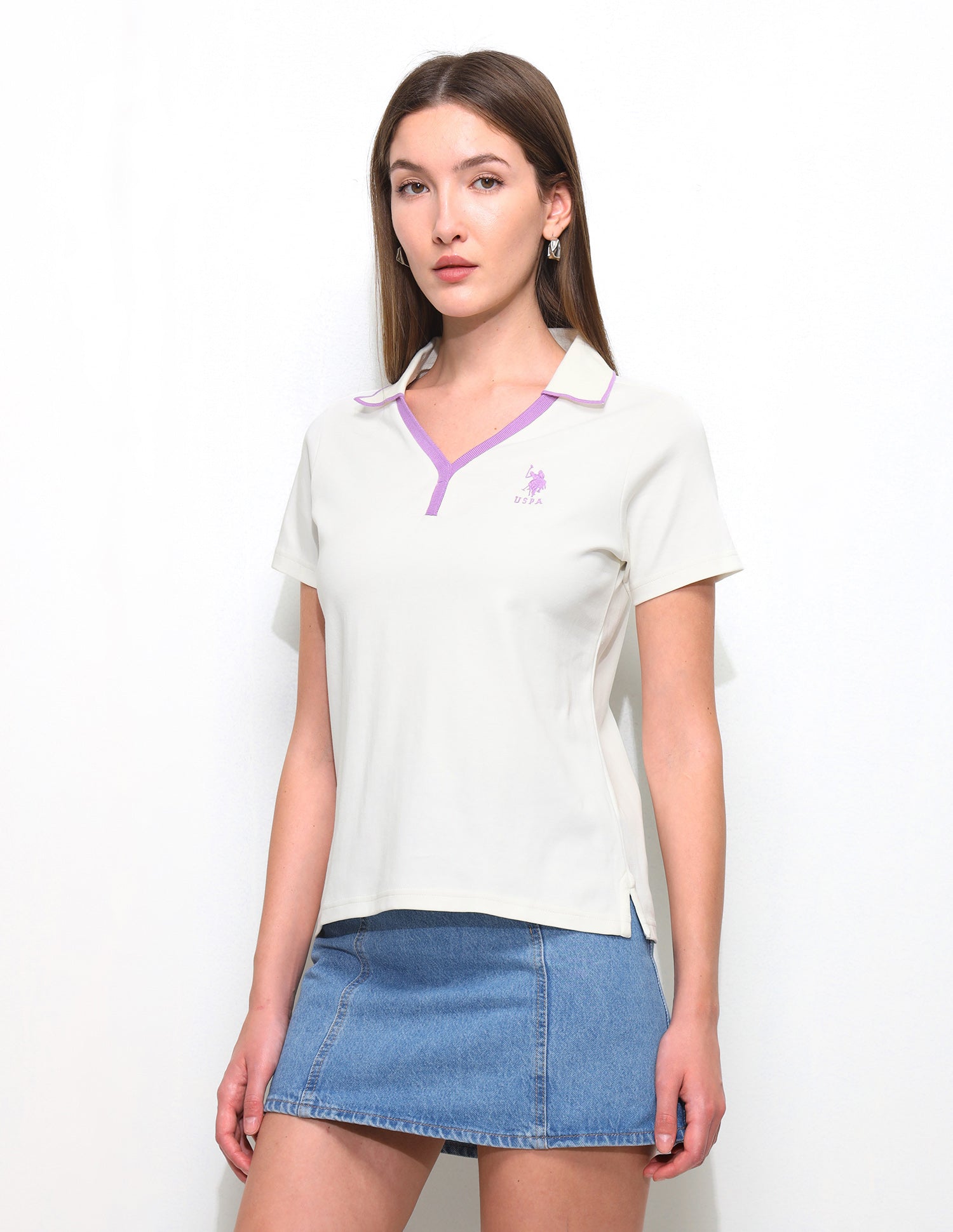 Solid Regular Fit Polo Shirt Off White - U.S. Polo Assn. India | Large