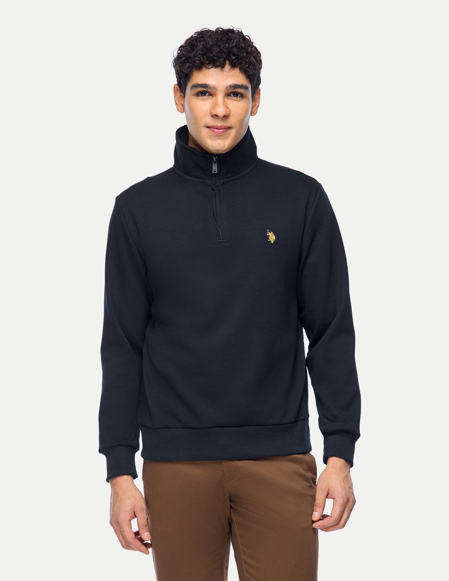 Brand Embroidered Slim Fit Sweatshirt Navy - U.S. Polo Assn. India | Large
