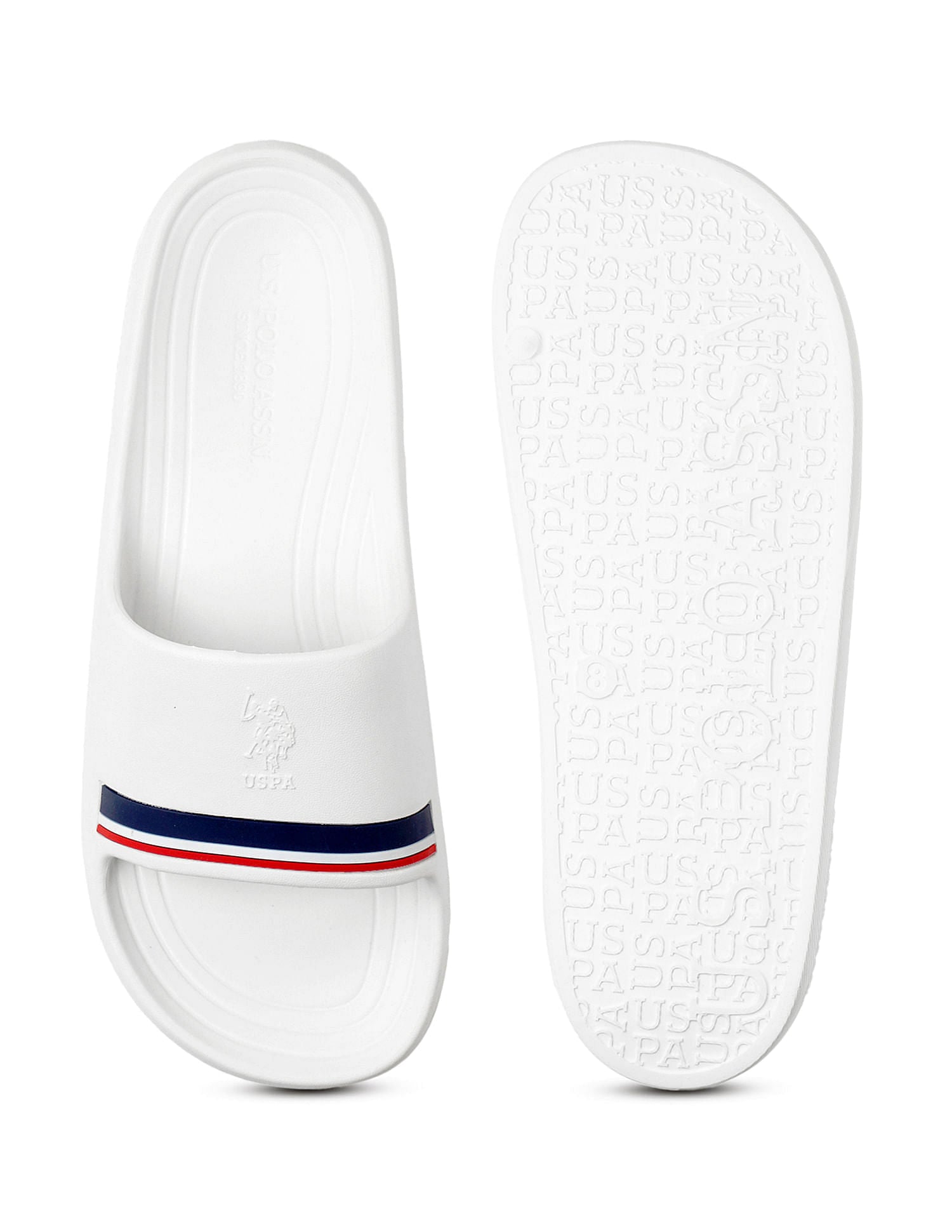 Men Easton White Foam Walk Sliders White - U.S. POLO ASSN. | Large