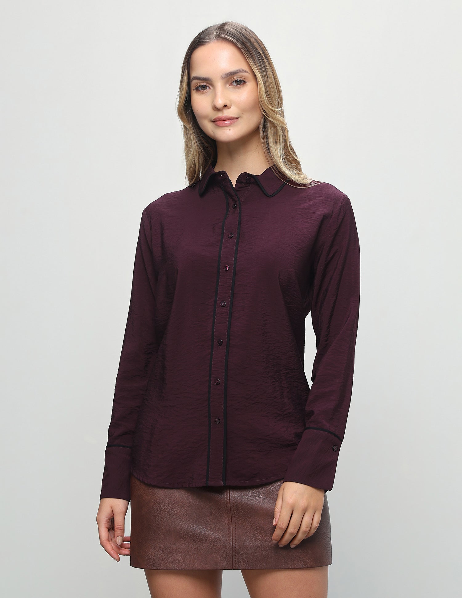Solid Relaxed Fit Shirt Purple - U.S. Polo Assn. India | Large