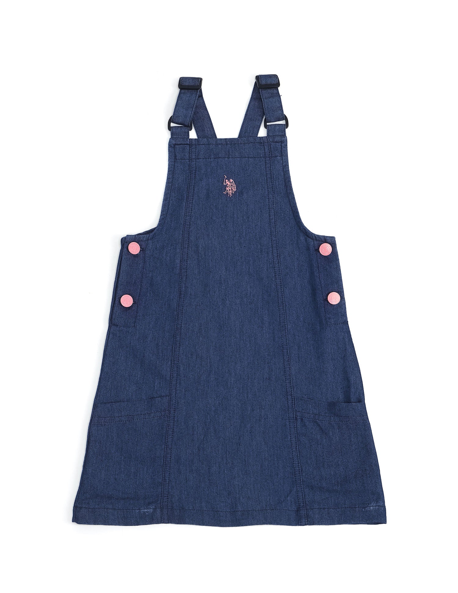 Girls Corduroy Dungree Dress Med Blue - U.S. POLO ASSN. | Large